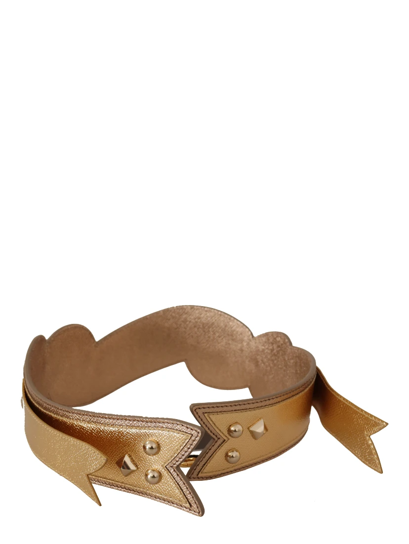 Gold Leather LOVE Patch Bag Shoulder Strap