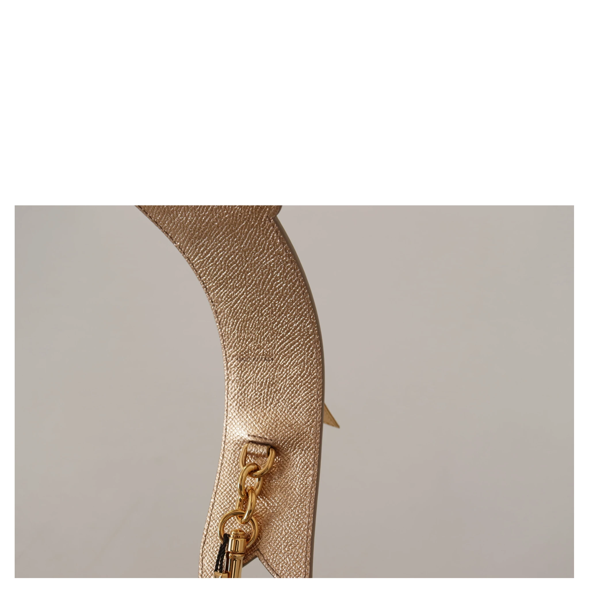 Gold Leather LOVE Patch Bag Shoulder Strap