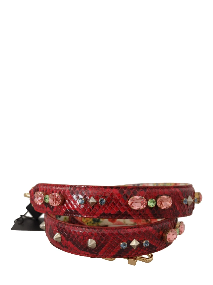 Red Exotic Leather Crystals Reversible Shoulder Strap alternative
