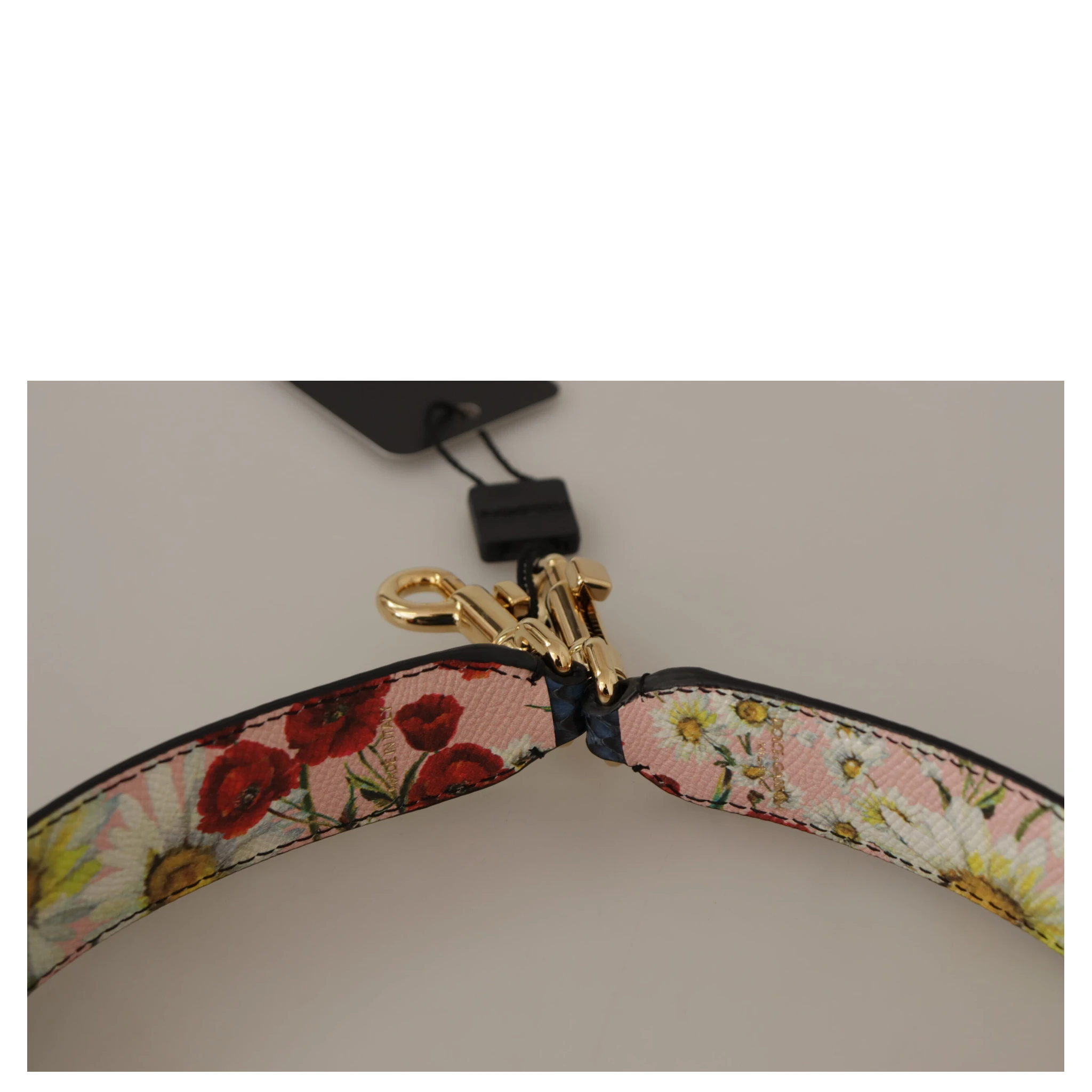 Blue Exotic Leather Crystals Reversible Shoulder Strap