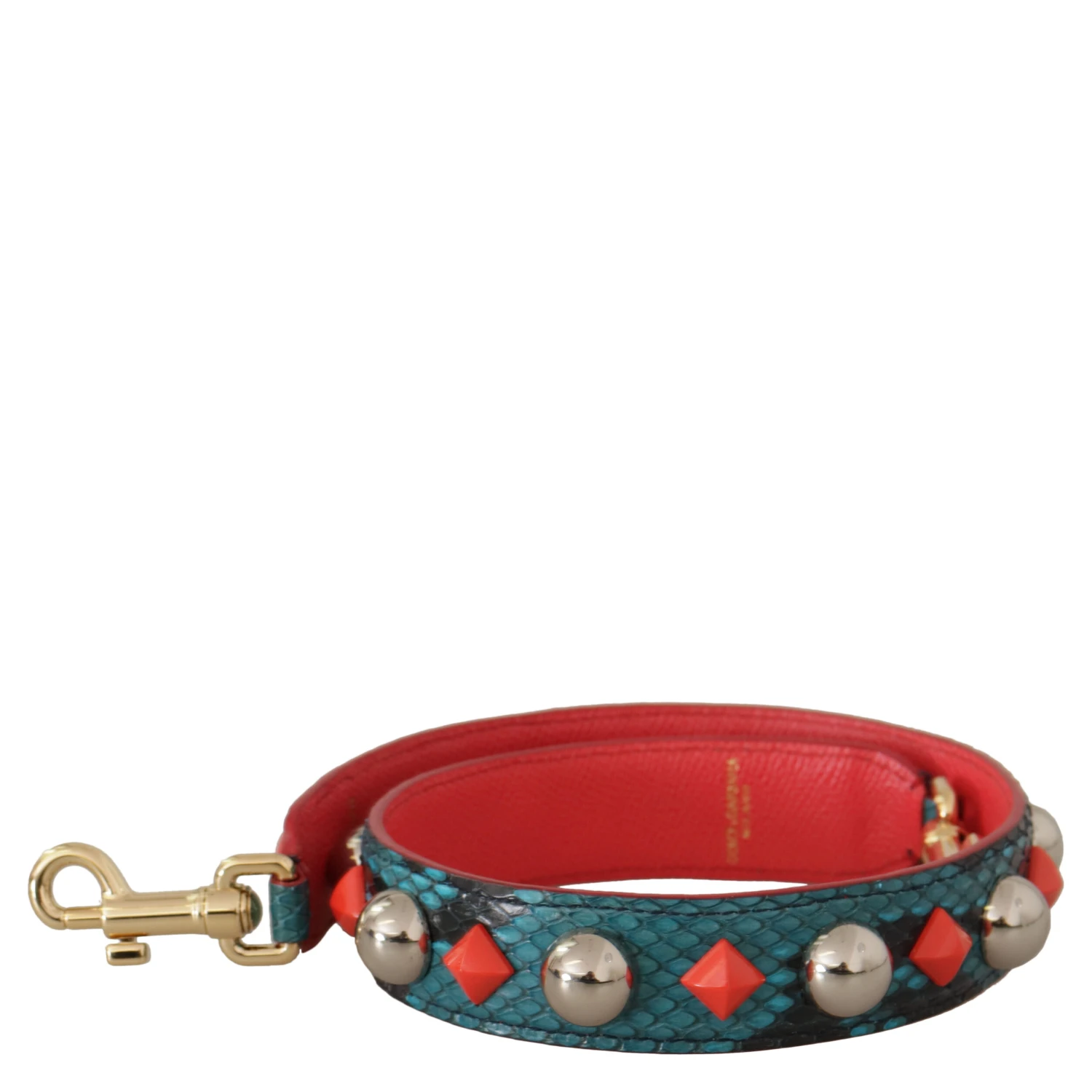 Green Crystals Leather Bag Shoulder Strap