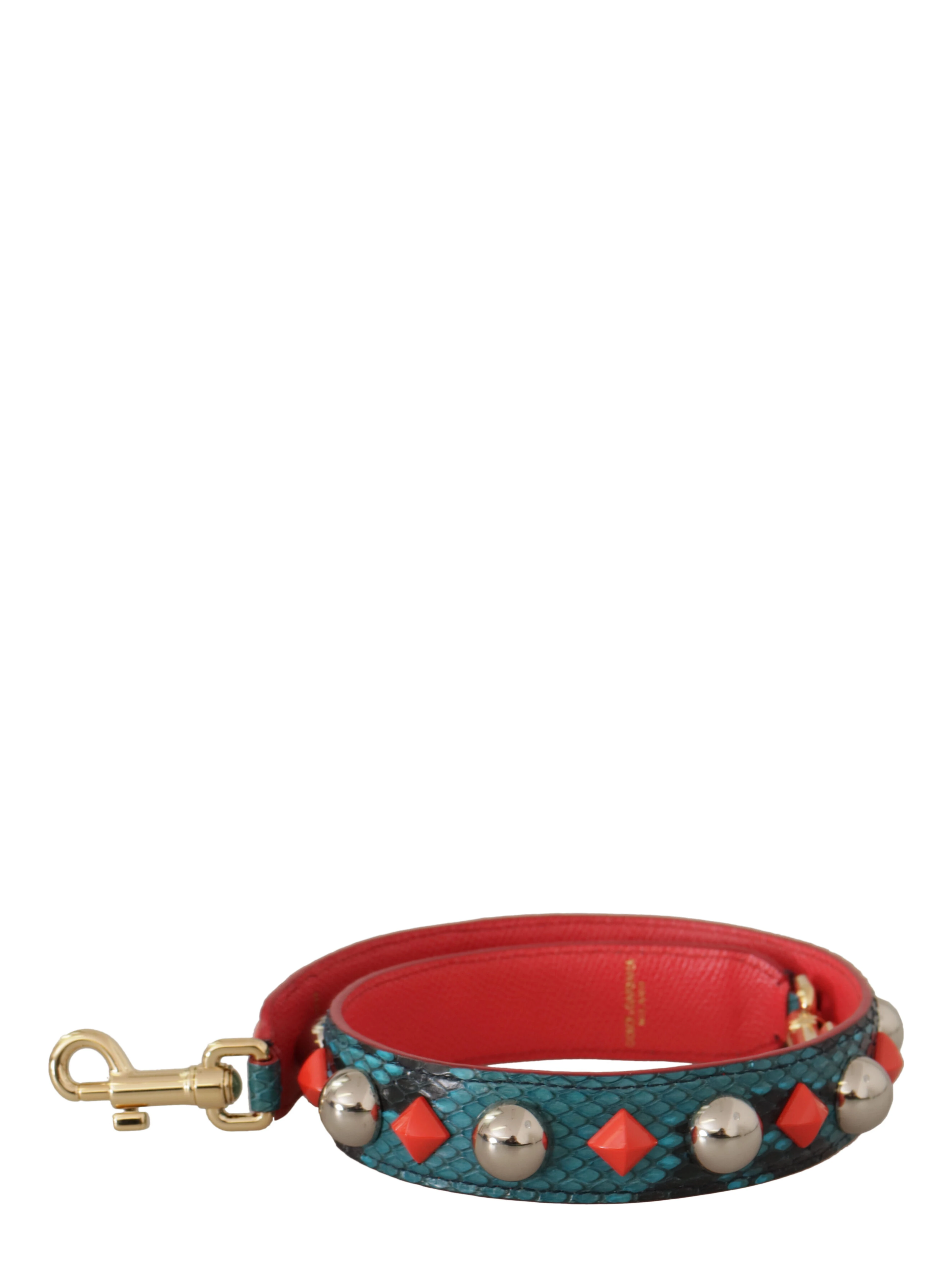 Green Crystals Leather Bag Shoulder Strap