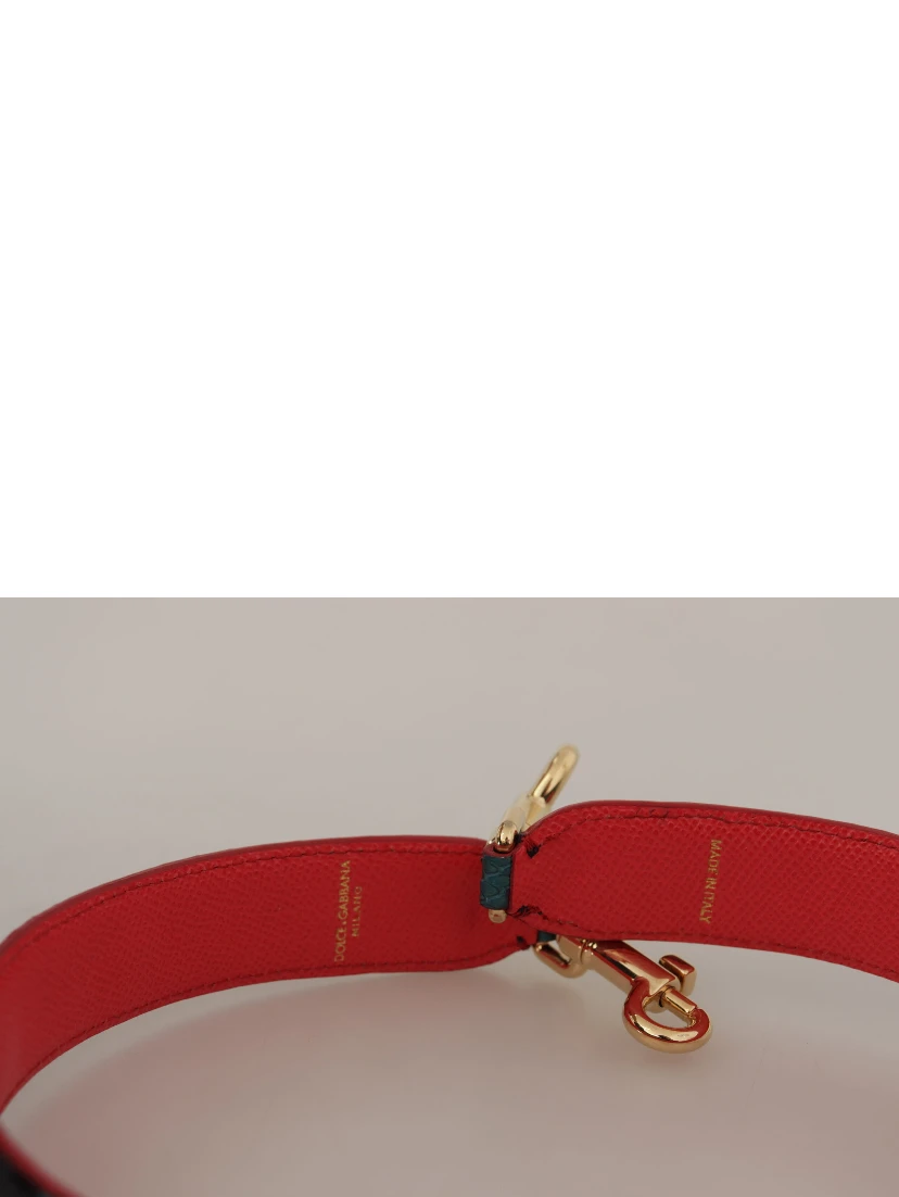 Green Crystals Leather Bag Shoulder Strap