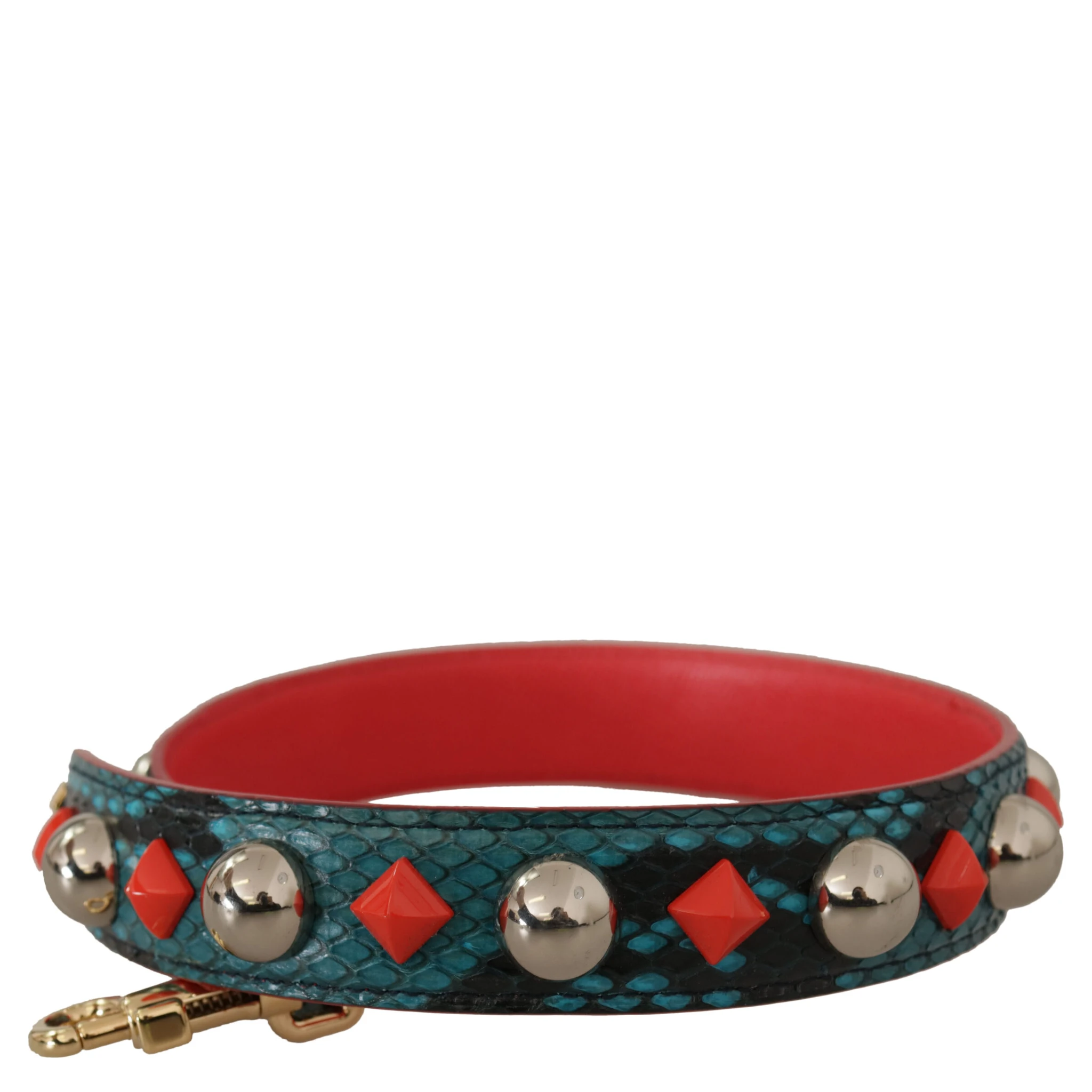 Green Crystals Leather Bag Shoulder Strap