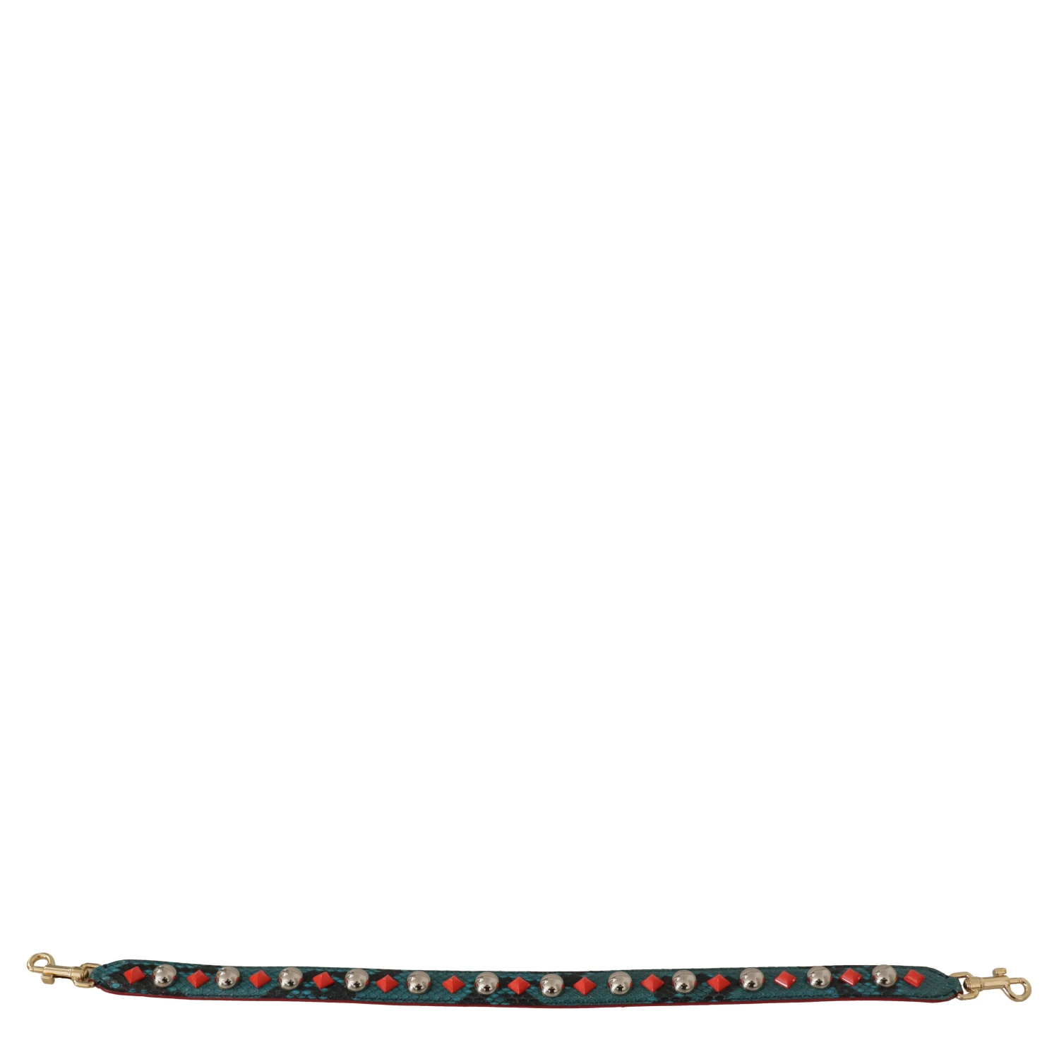 Green Crystals Leather Bag Shoulder Strap