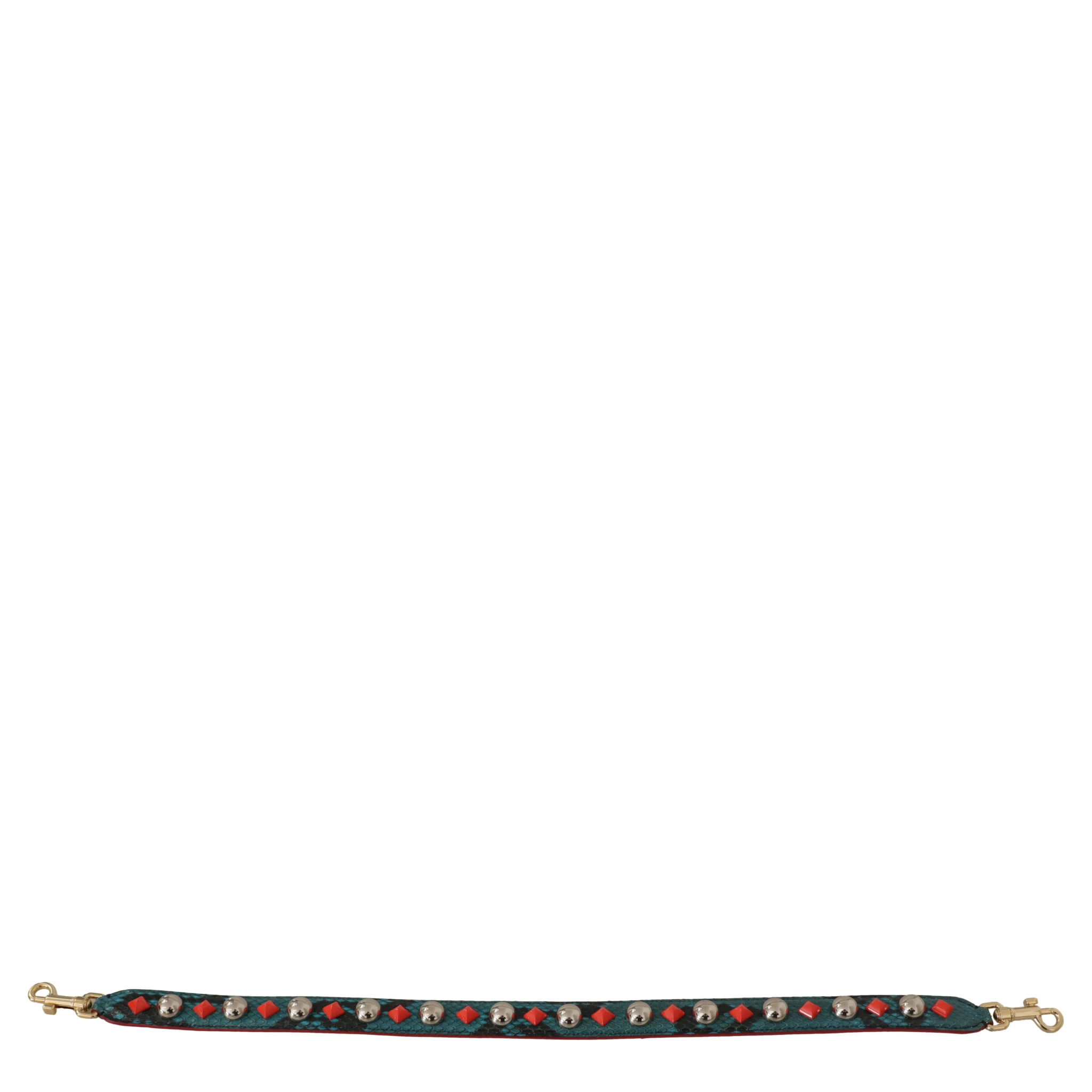 Green Crystals Leather Bag Shoulder Strap