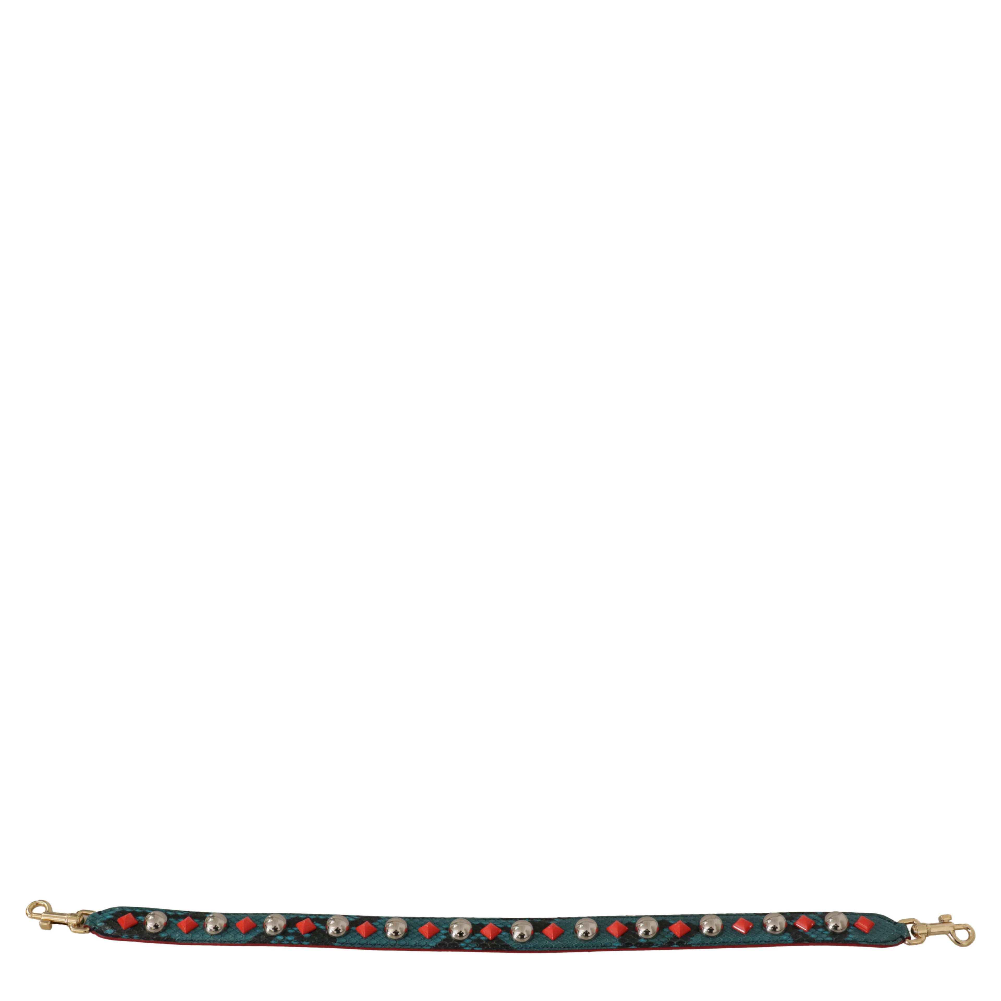 Green Crystals Leather Bag Shoulder Strap