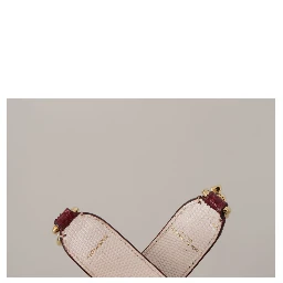 Bordeaux Leather Crystals Bag Shoulder Strap