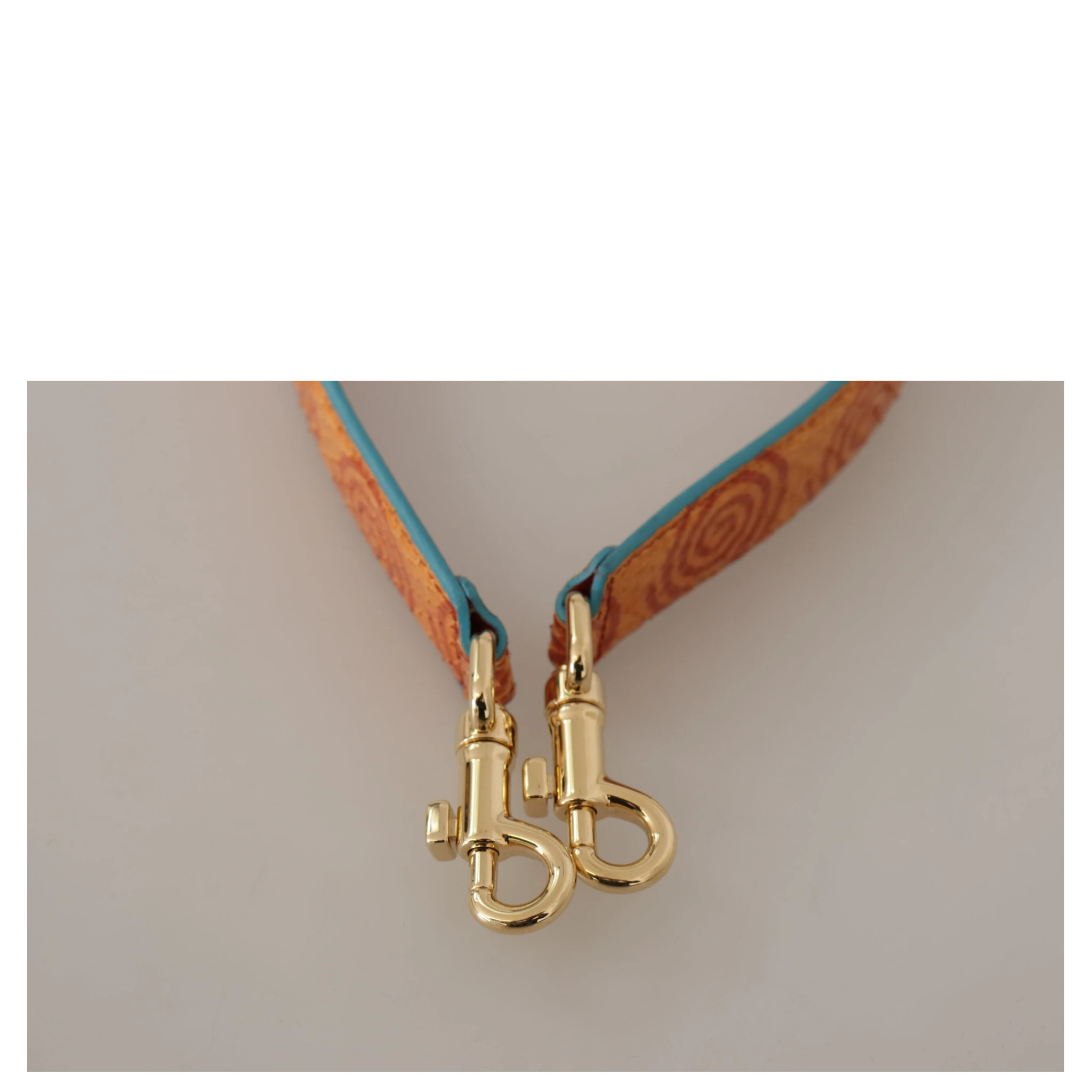 Orange Leather Swirl Print Bag Shoulder Strap