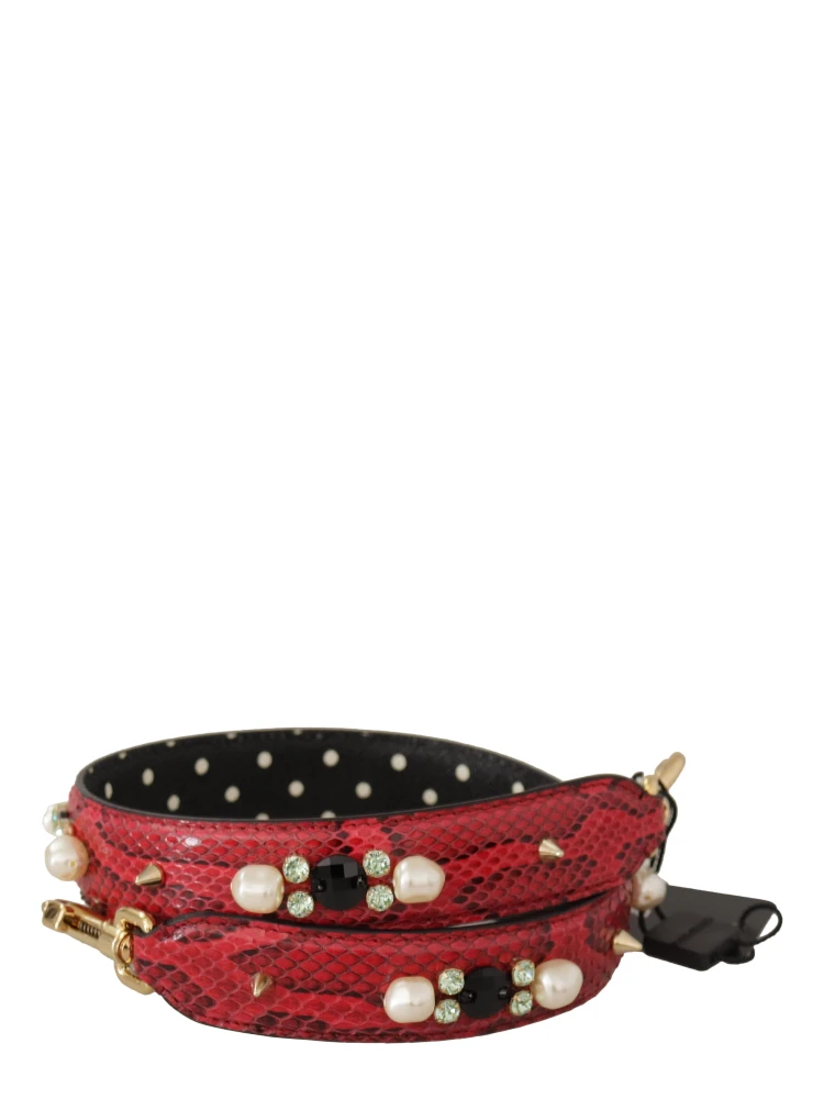 Red Python Leather Crystals Reversible Shoulder Strap alternative