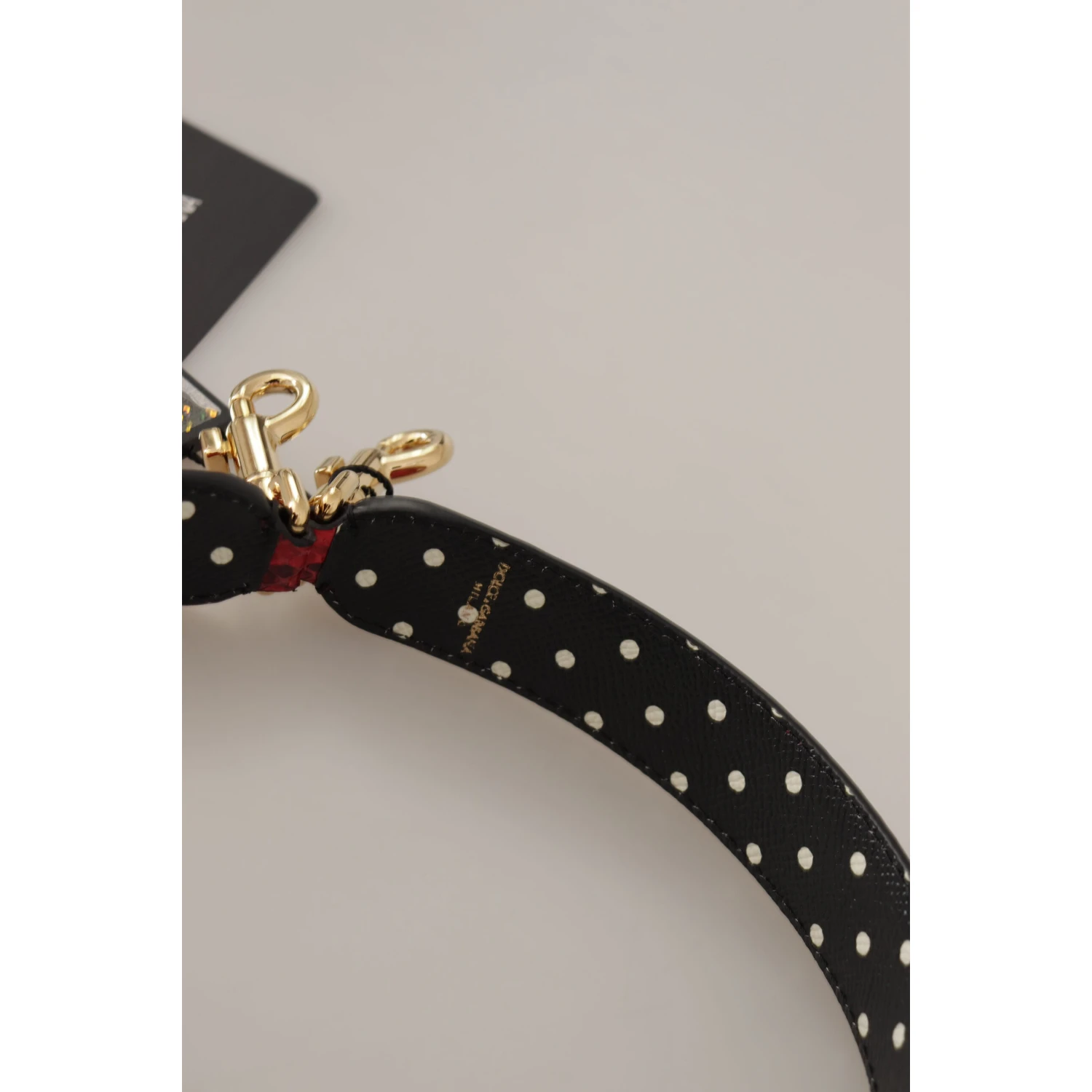 Red Python Leather Crystals Reversible Shoulder Strap