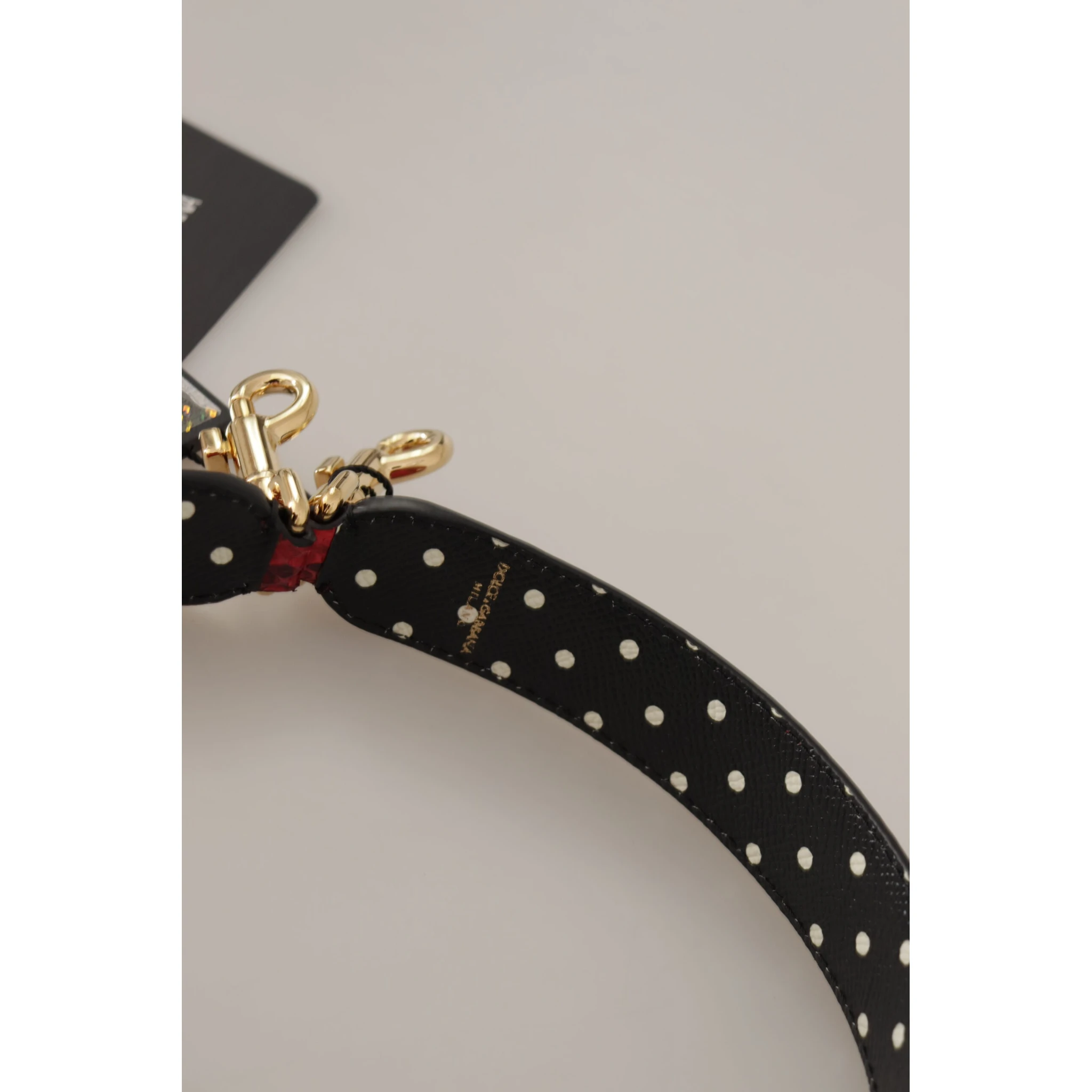 Red Python Leather Crystals Reversible Shoulder Strap