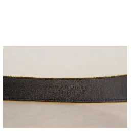 Mustard Velvet Gold Logo Engraved Metal Buckle Belt