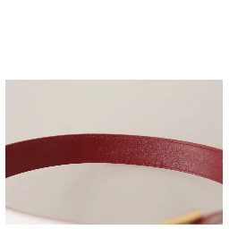 White Calf Leather Two-Toned Gold Metal Buckle Belt