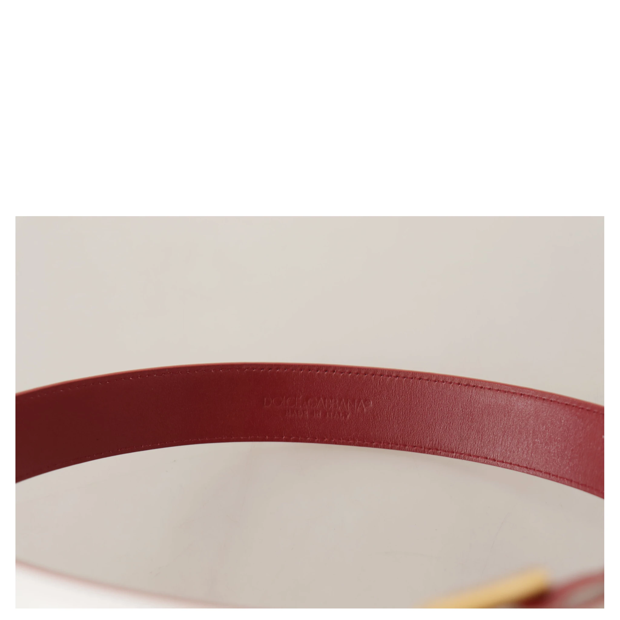 White Calf Leather Two-Toned Gold Metal Buckle Belt