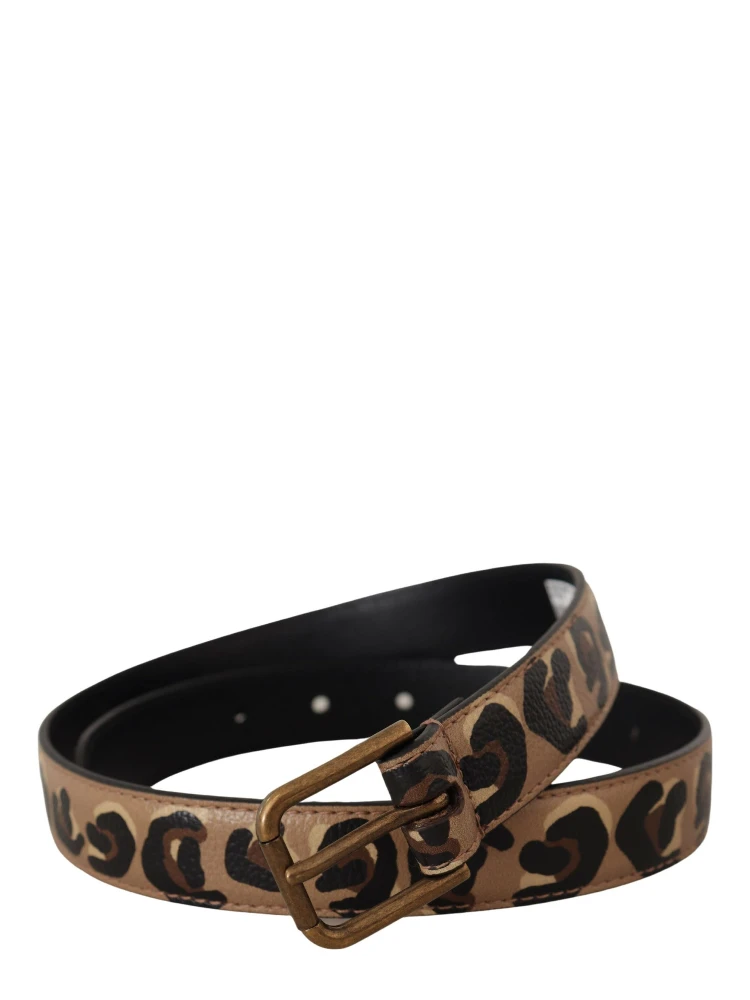 Brown Leopard Print Vintage Metal Waist Buckle Belt alternative