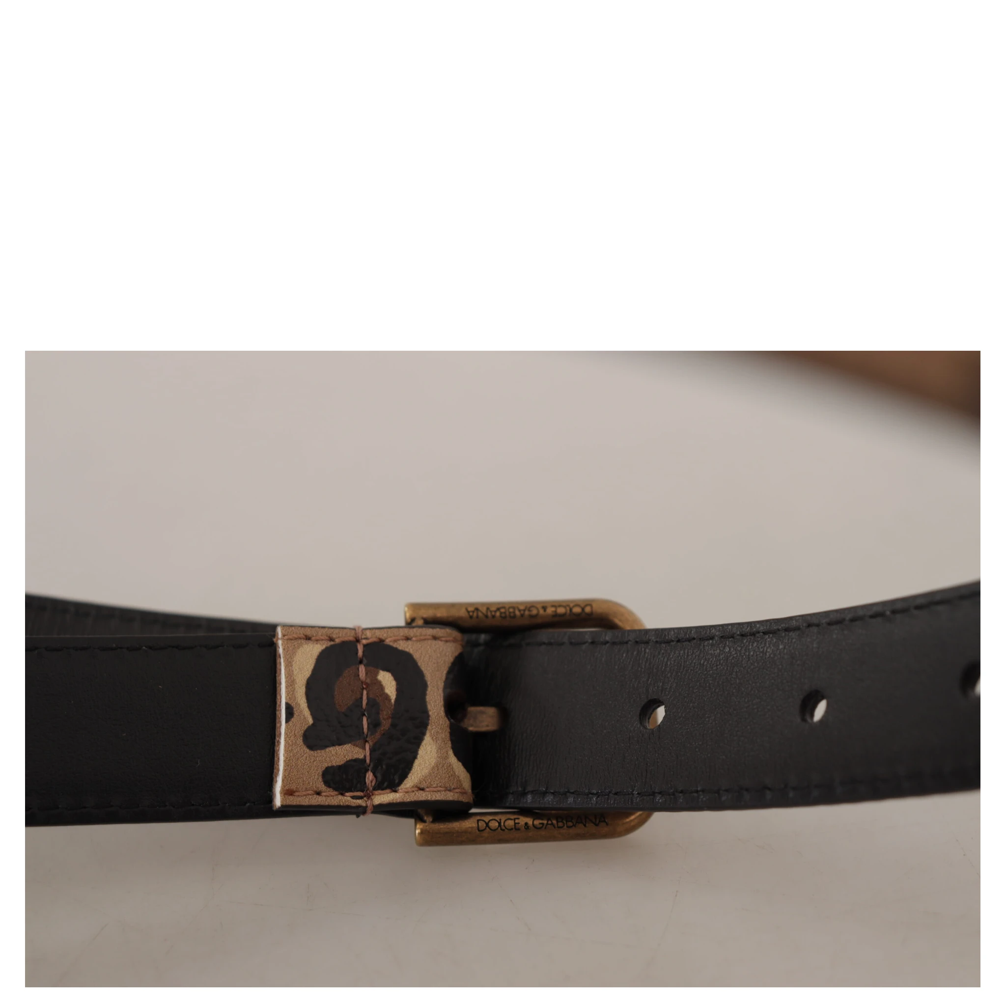 Brown Leopard Print Vintage Metal Waist Buckle Belt