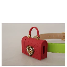 Green Leather Devotion Heart Micro Bag Headphones Belt