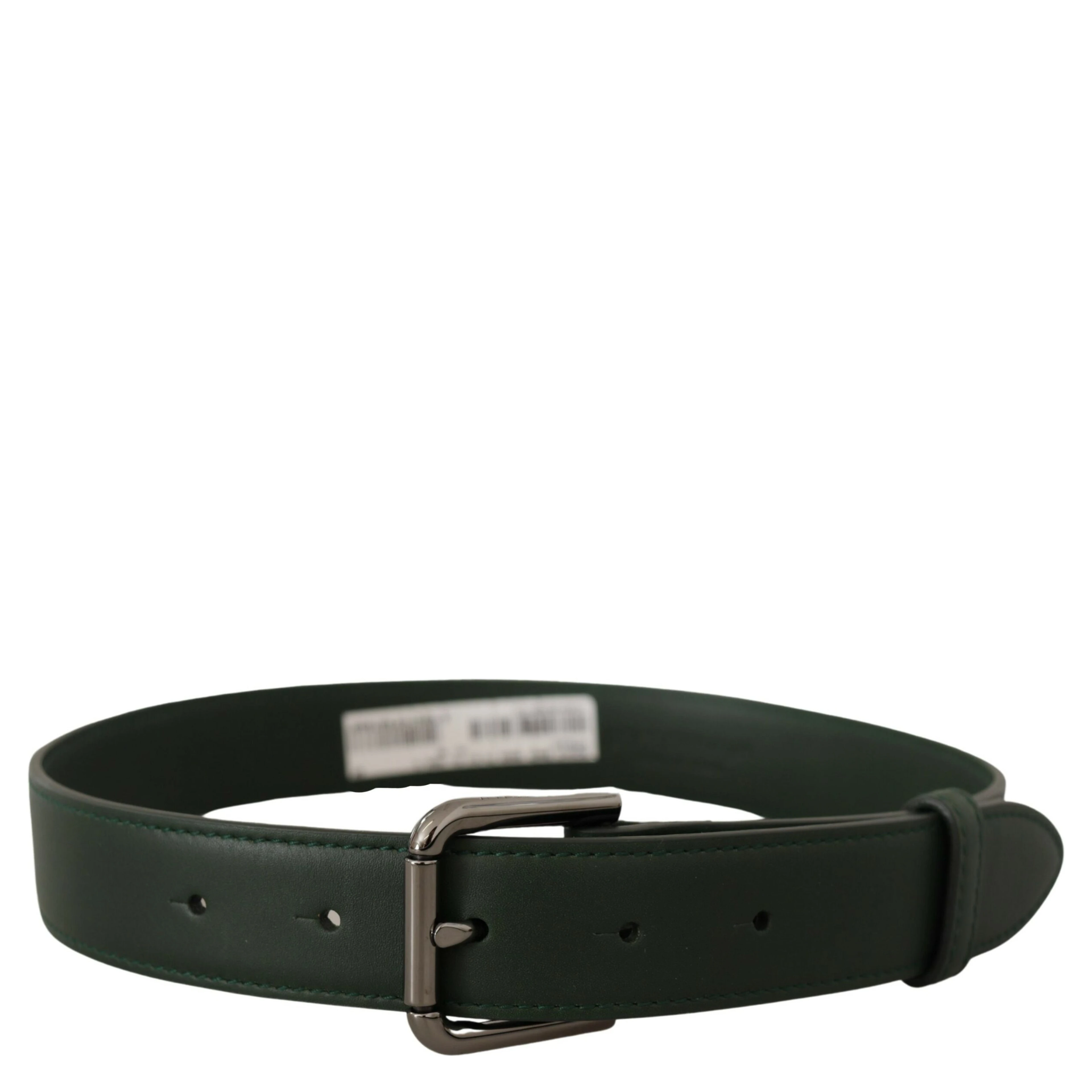 Army Green Leather Logo Metal Waist Buckle Belt