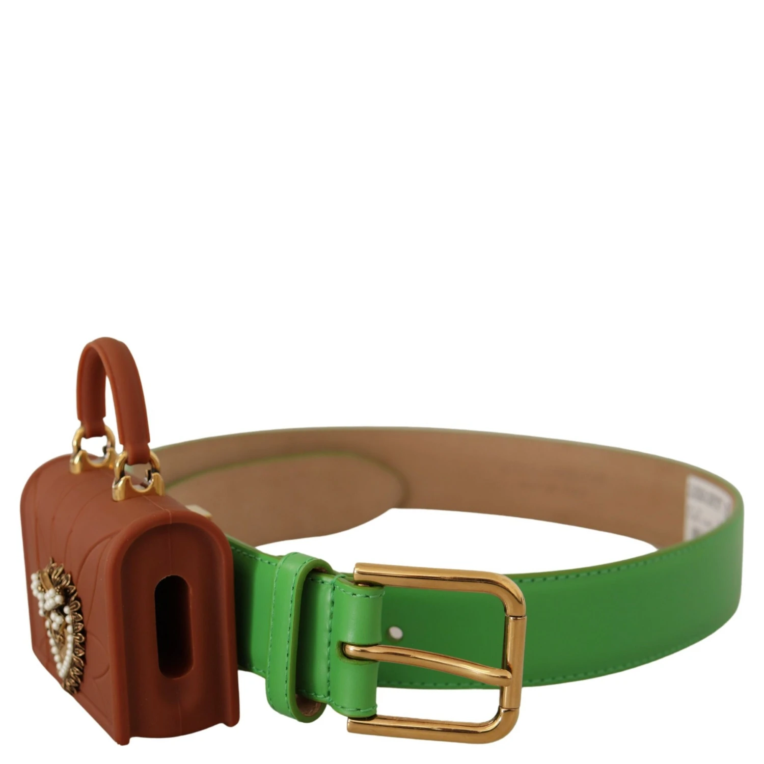 Green Leather Devotion Heart Micro Bag Headphones Belt