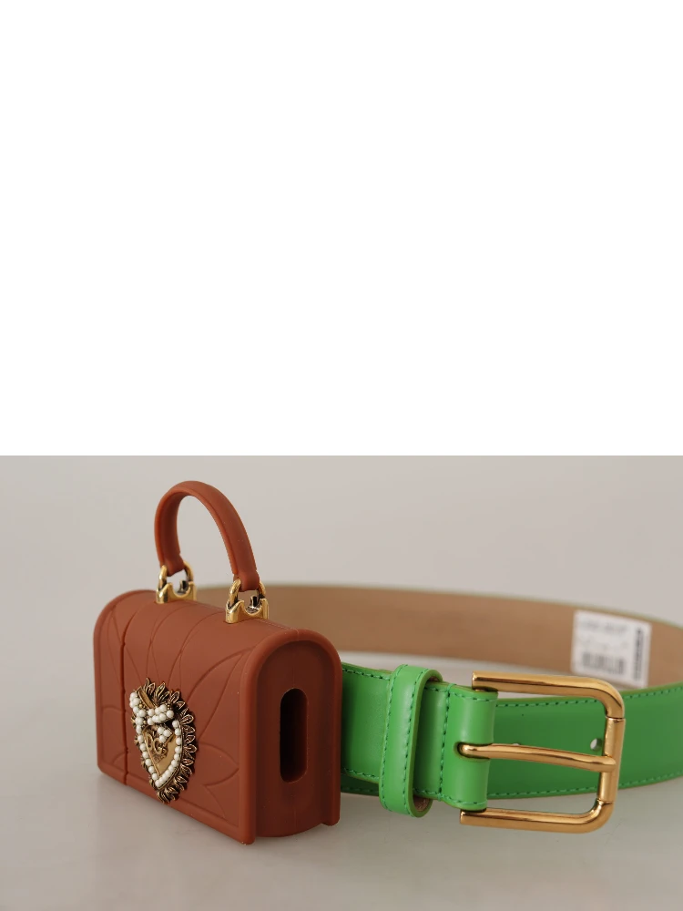 Green Leather Devotion Heart Micro Bag Headphones Belt alternative