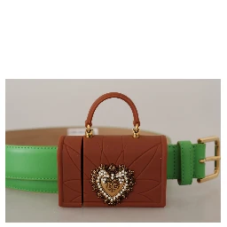Green Leather Devotion Heart Micro Bag Headphones Belt