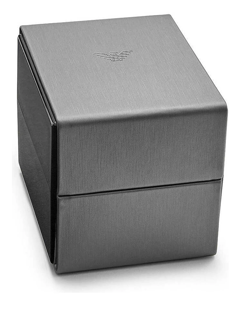 Brown Steel and Leather Quartz Watch