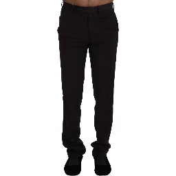 Brown Straight Fit Formal Men Pants