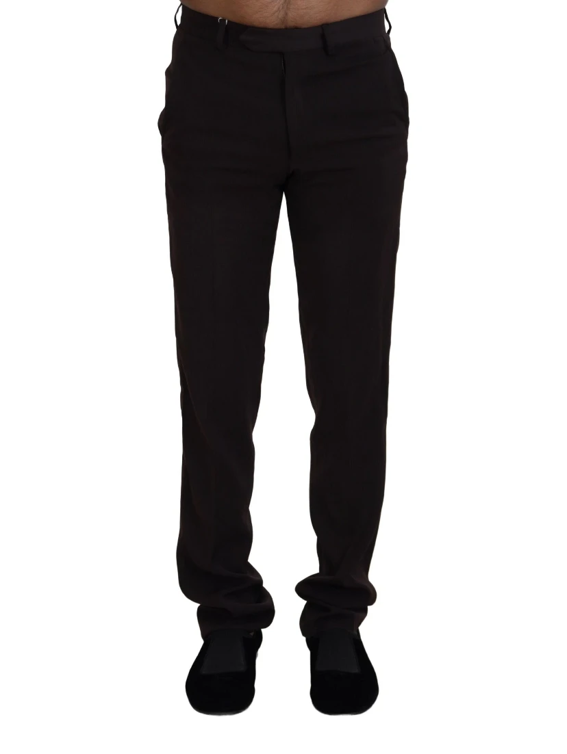 Brown Straight Fit Formal Men Pants