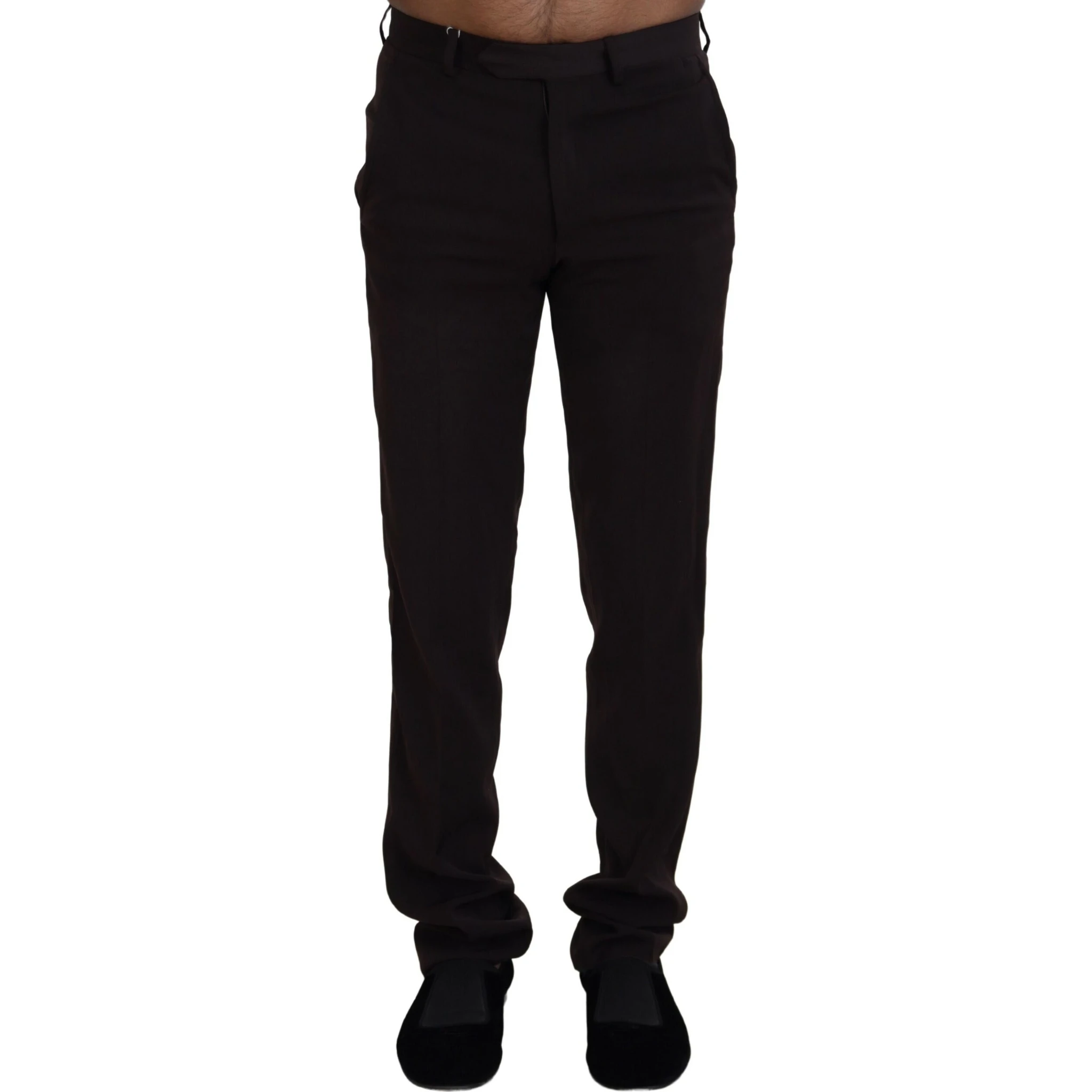 Brown Straight Fit Formal Men Pants