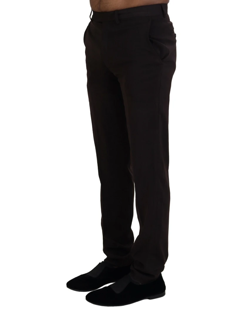 Brown Straight Fit Formal Men Pants