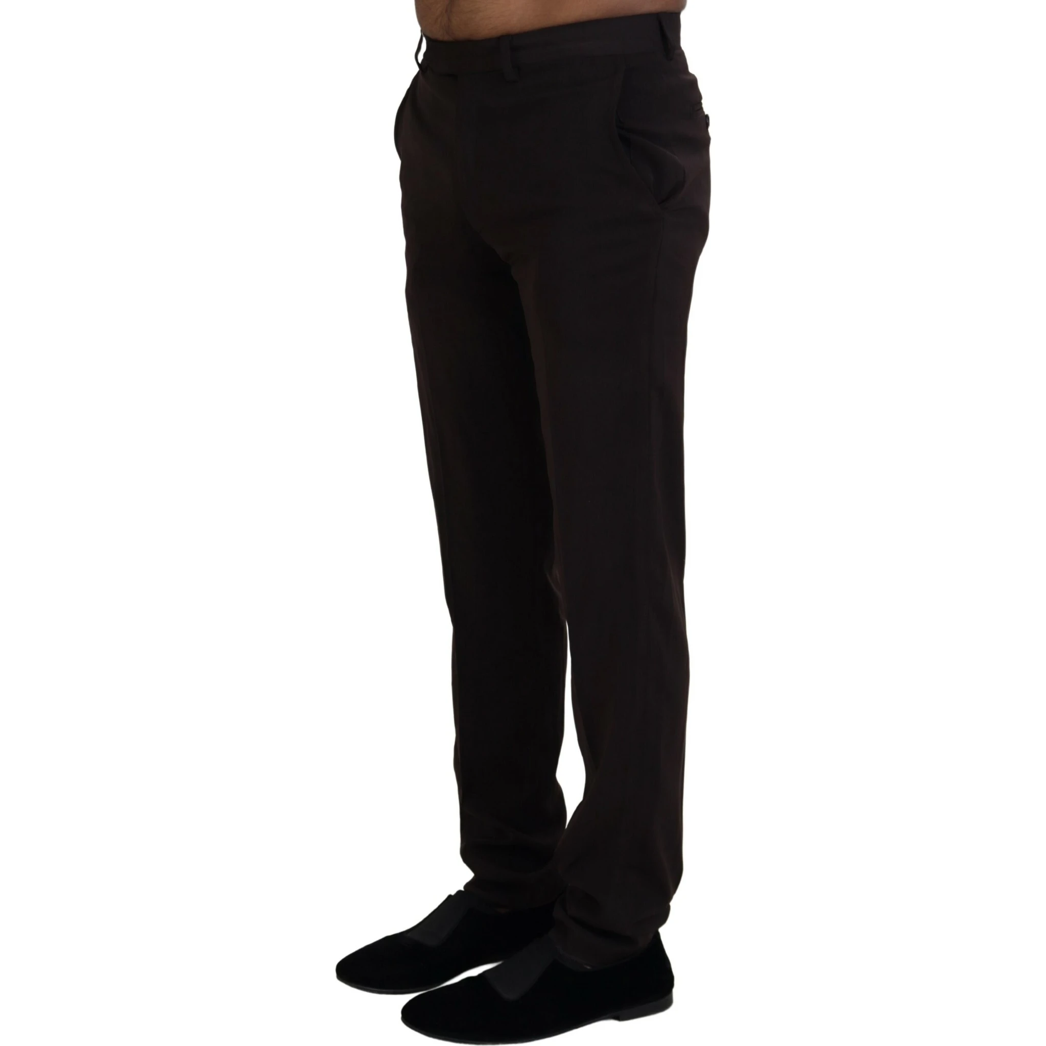 Brown Straight Fit Formal Men Pants