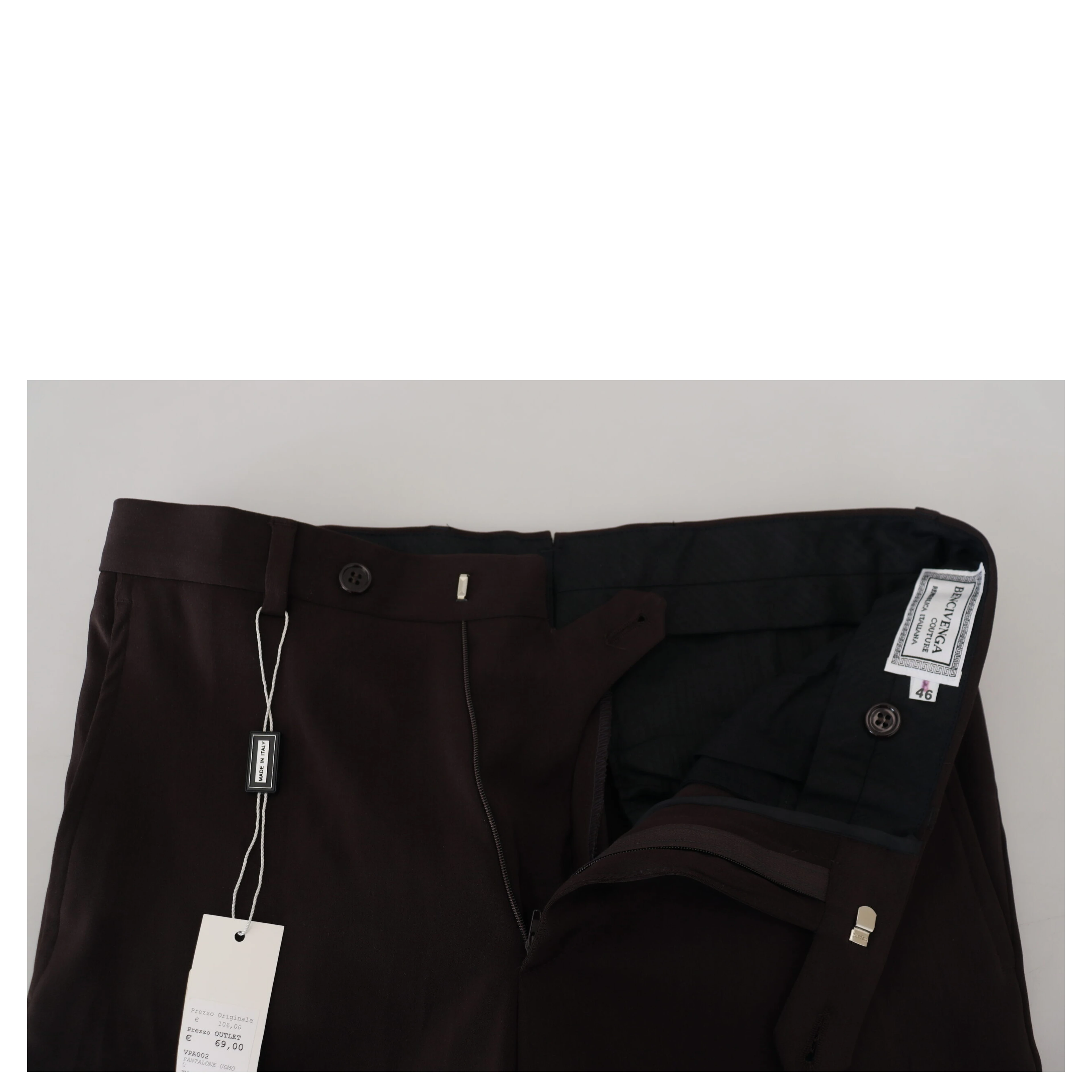 Brown Straight Fit Formal Men Pants