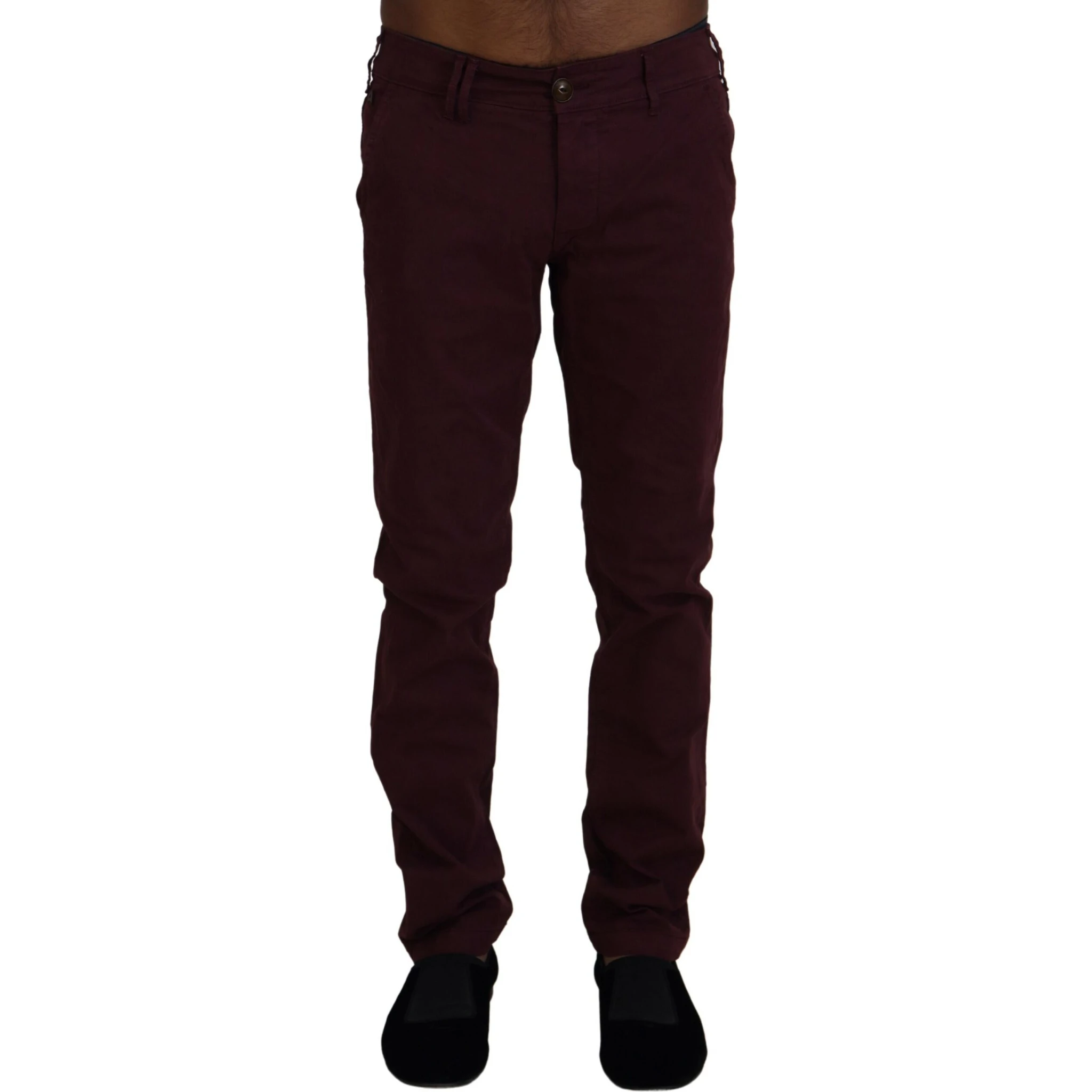 Maroon Cotton Stretch Skinny Casual Men Pants