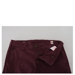 Maroon Cotton Stretch Skinny Casual Men Pants