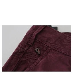 Maroon Cotton Stretch Skinny Casual Men Pants