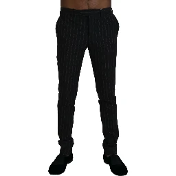 Black Stripes Viscose Dress Pants