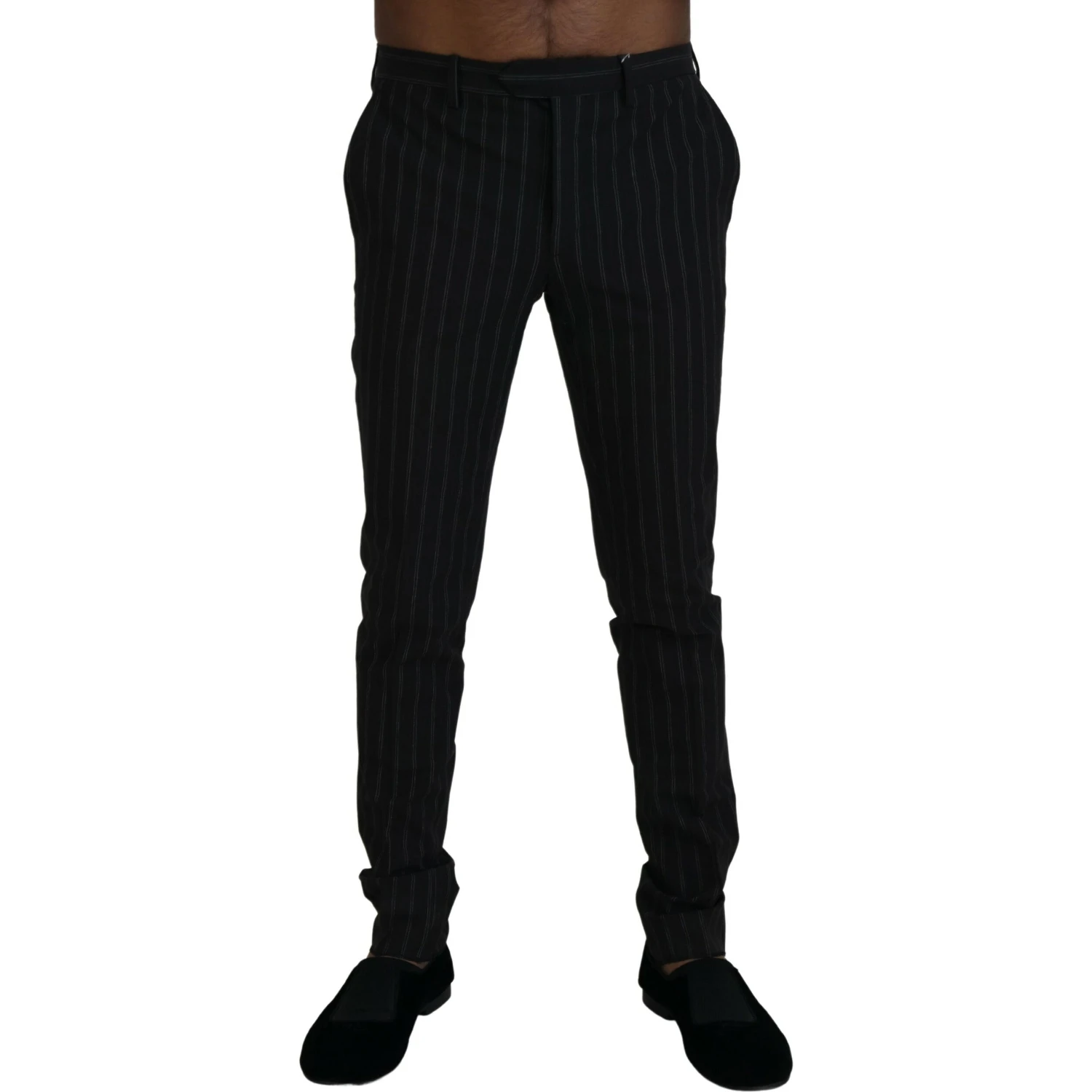 Black Stripes Viscose Dress Pants