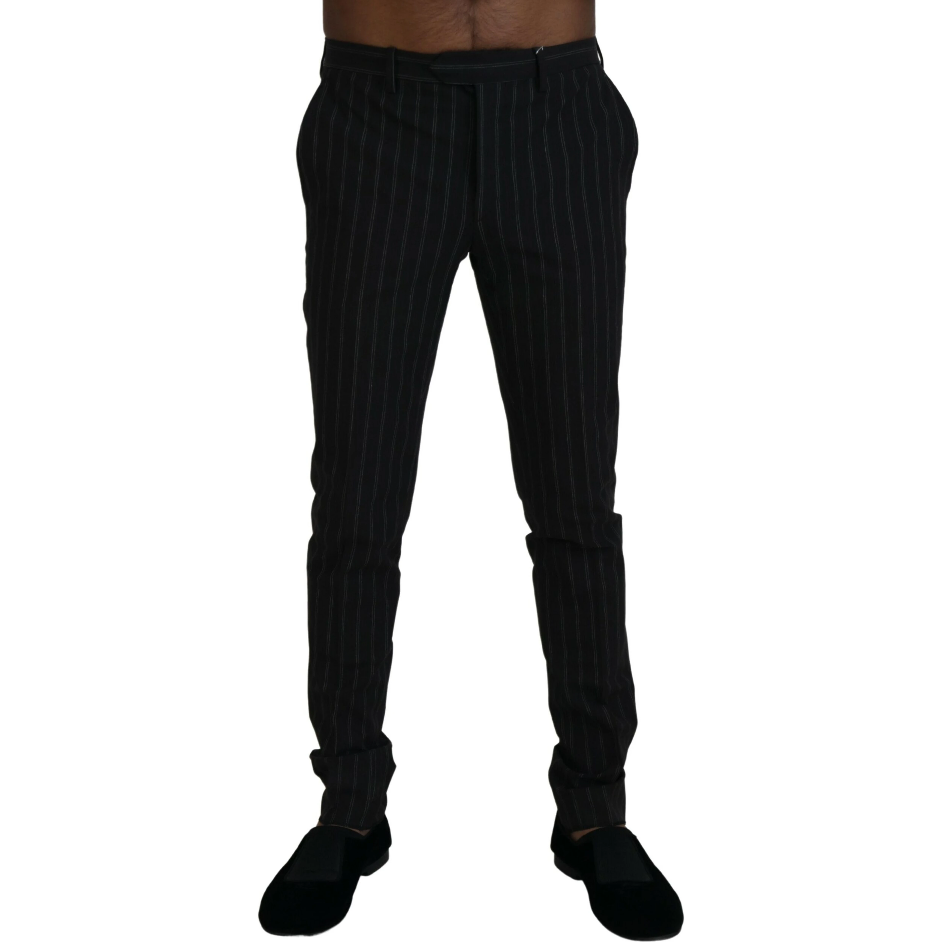 Black Stripes Viscose Dress Pants