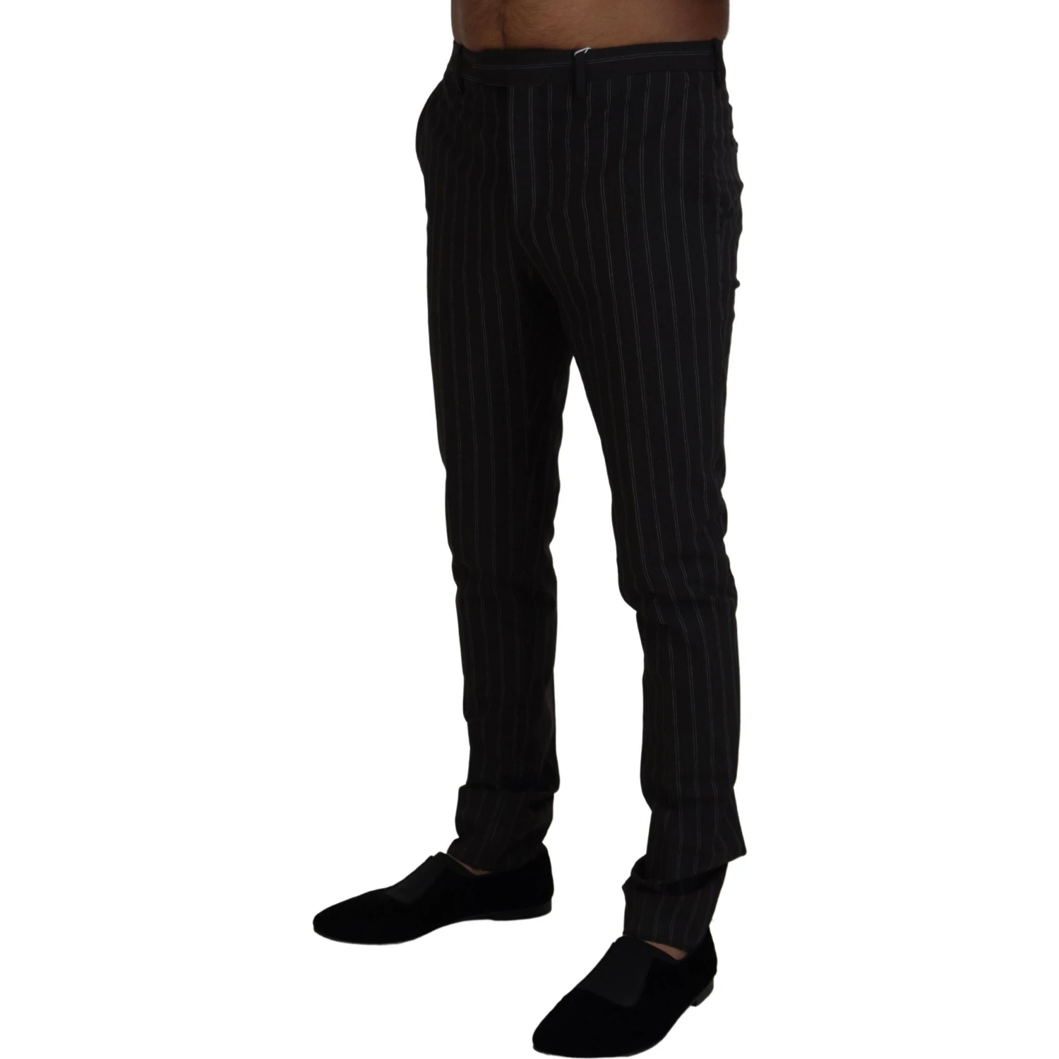Black Stripes Viscose Dress Pants