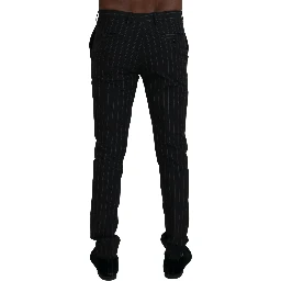 Black Stripes Viscose Dress Pants