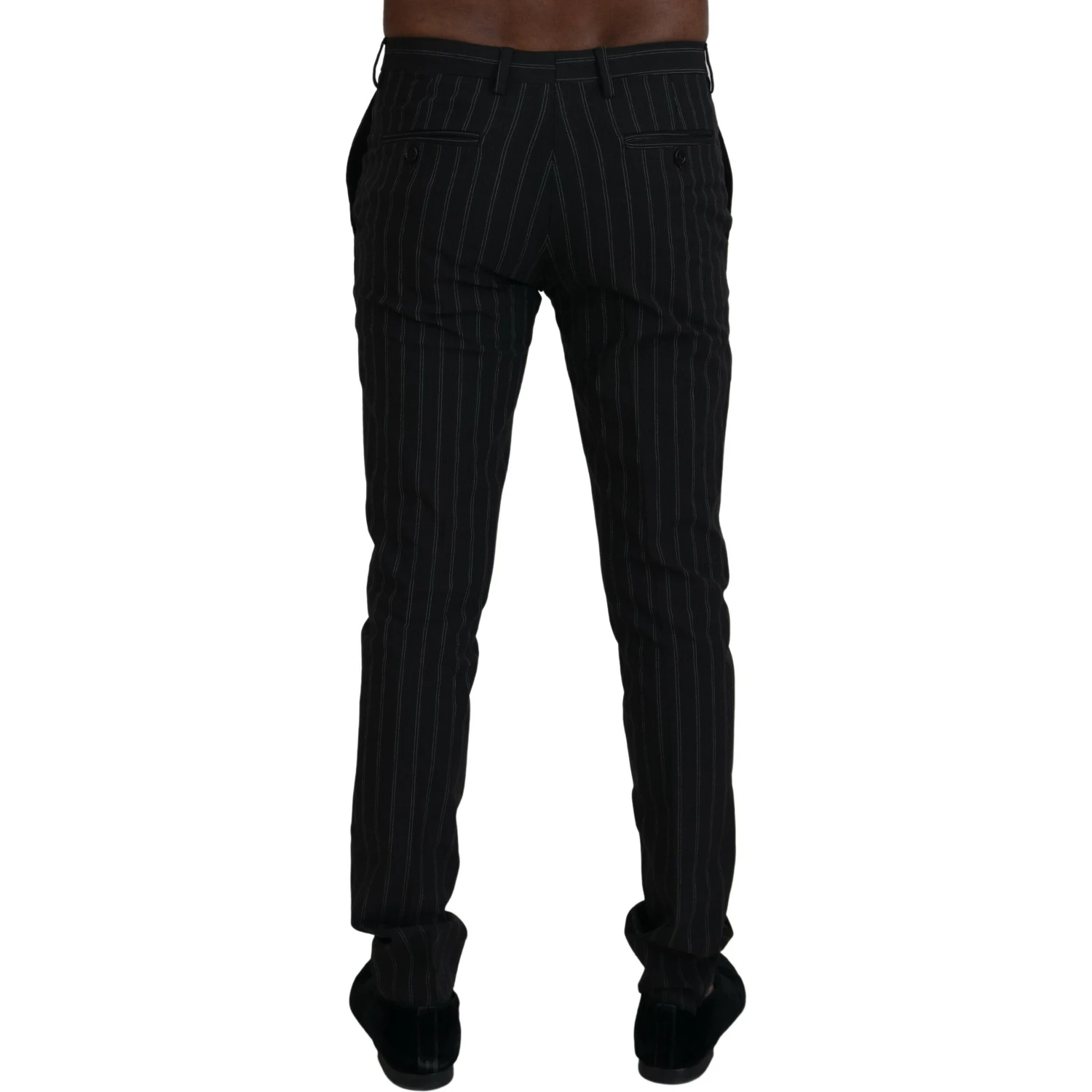 Black Stripes Viscose Dress Pants