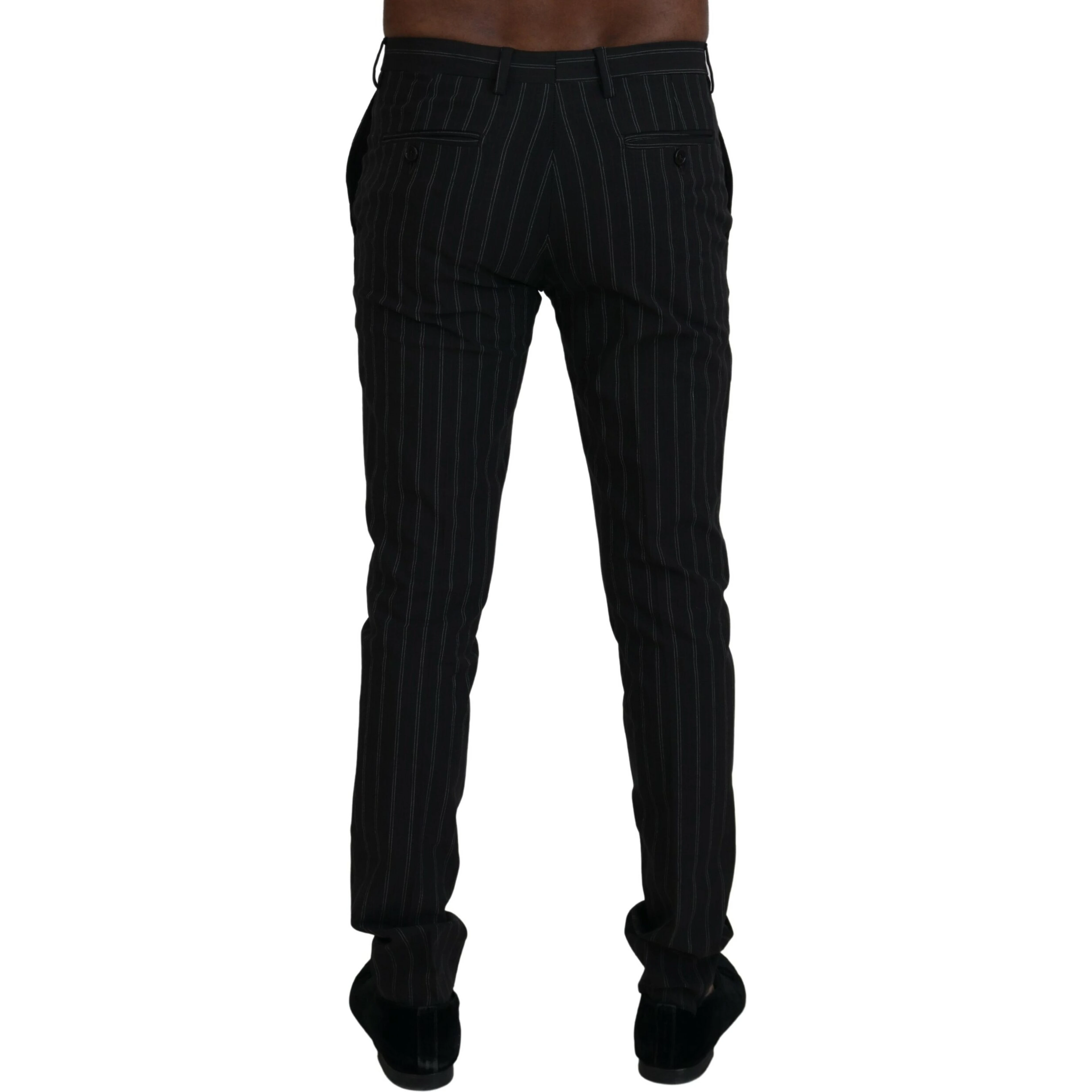 Black Stripes Viscose Dress Pants