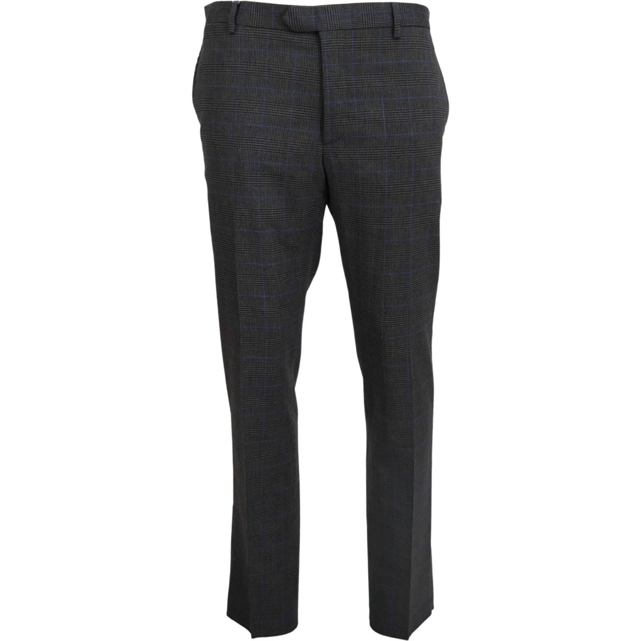 Gray Checkered Wool Dress Formal Pants