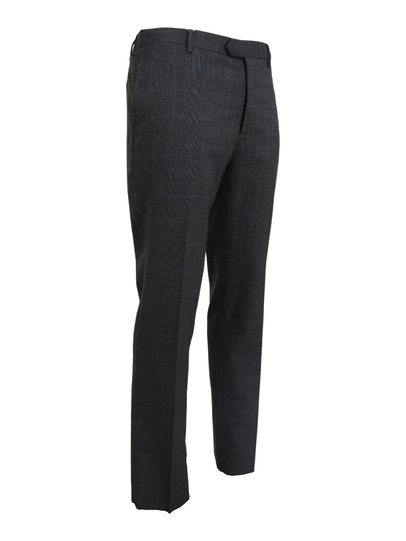 Gray Checkered Wool Dress Formal Pants