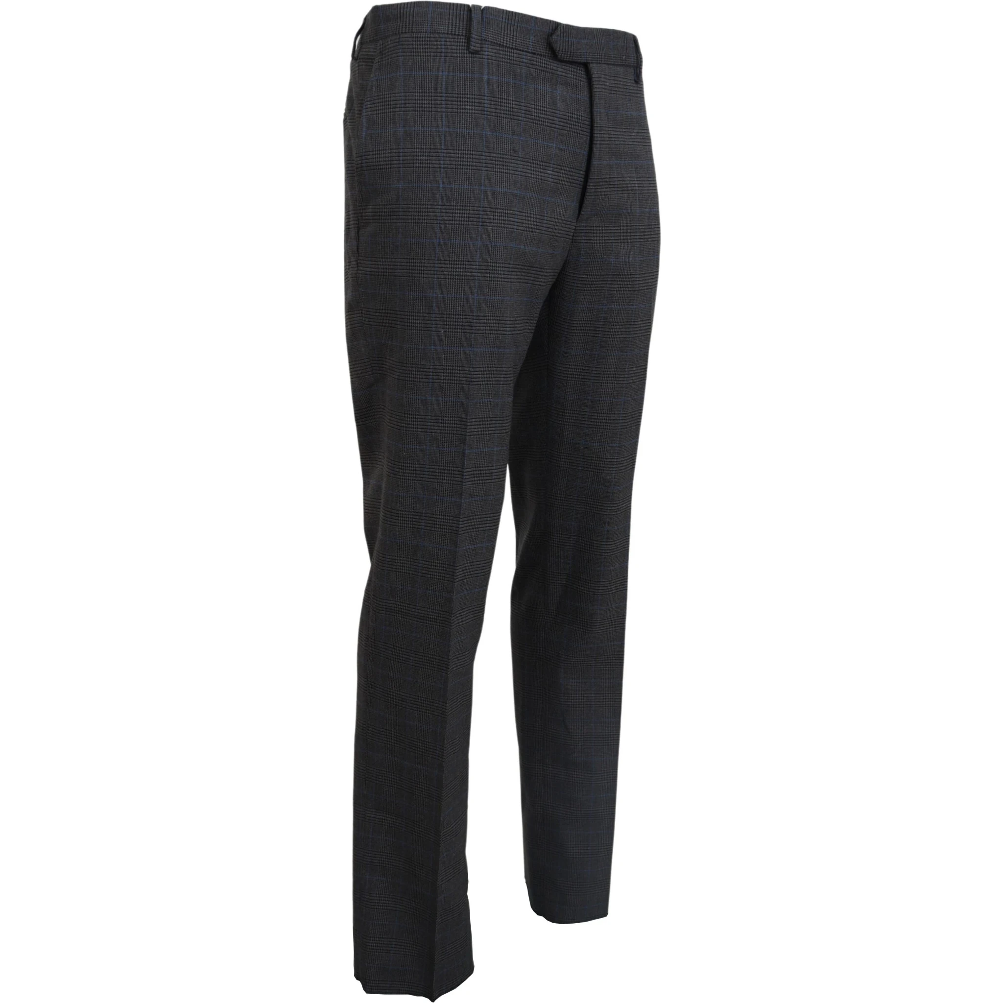 Gray Checkered Wool Dress Formal Pants