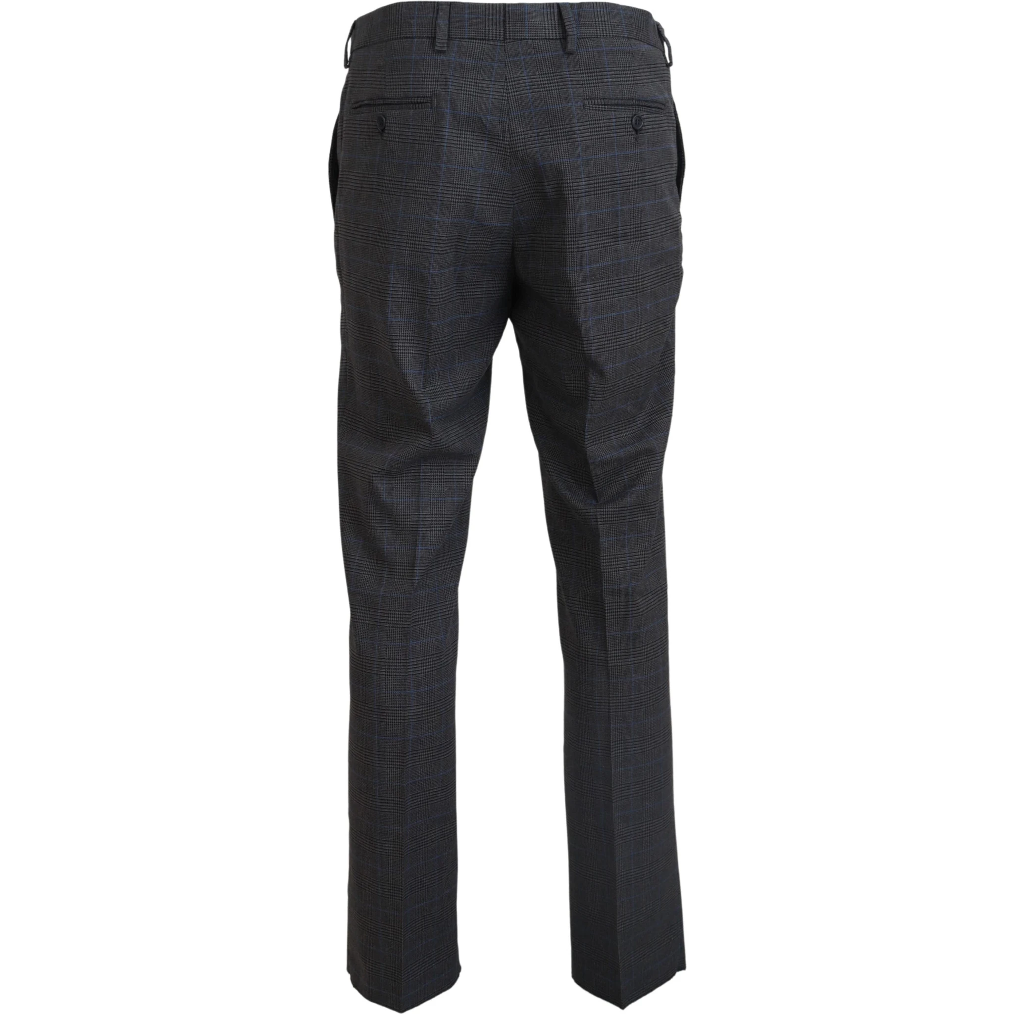 Gray Checkered Wool Dress Formal Pants