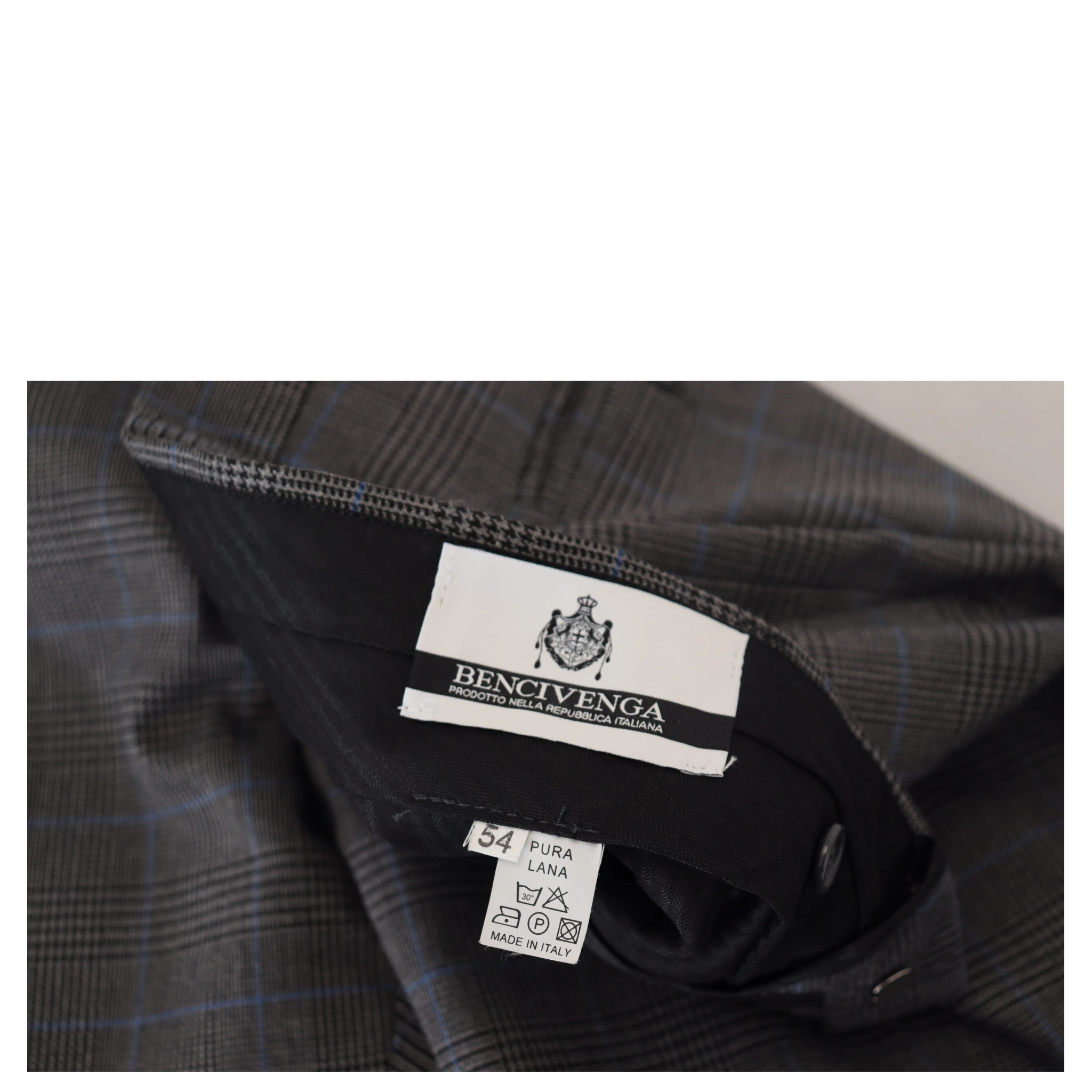 Gray Checkered Wool Dress Formal Pants