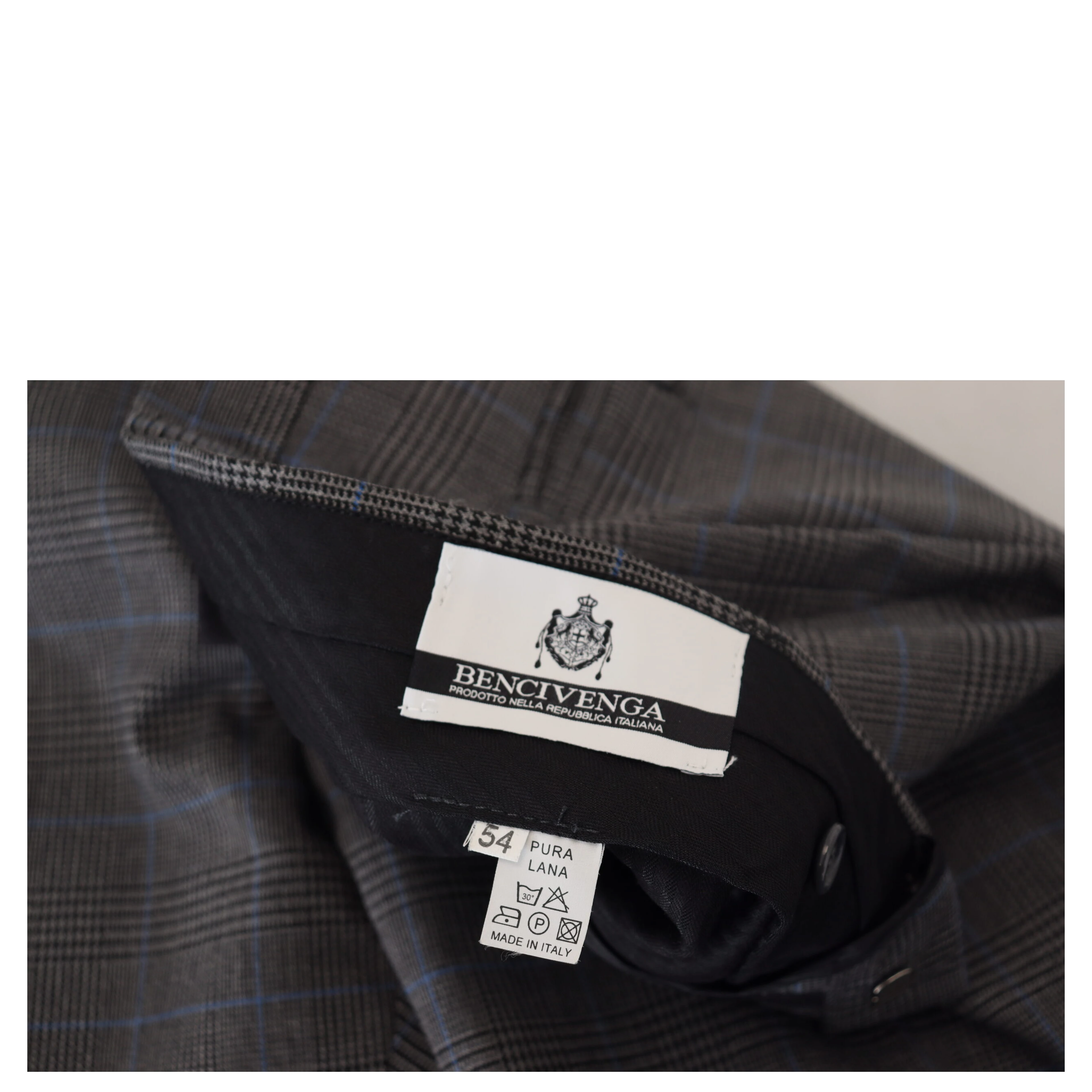 Gray Checkered Wool Dress Formal Pants