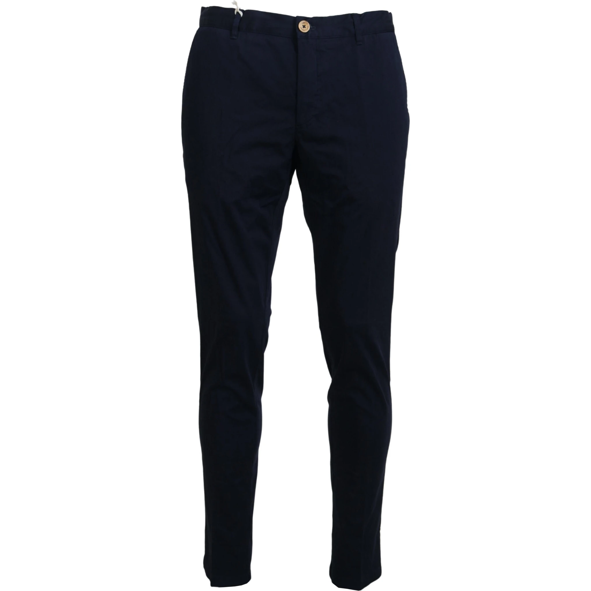 Dark Blue Cotton Skinny Men Pants